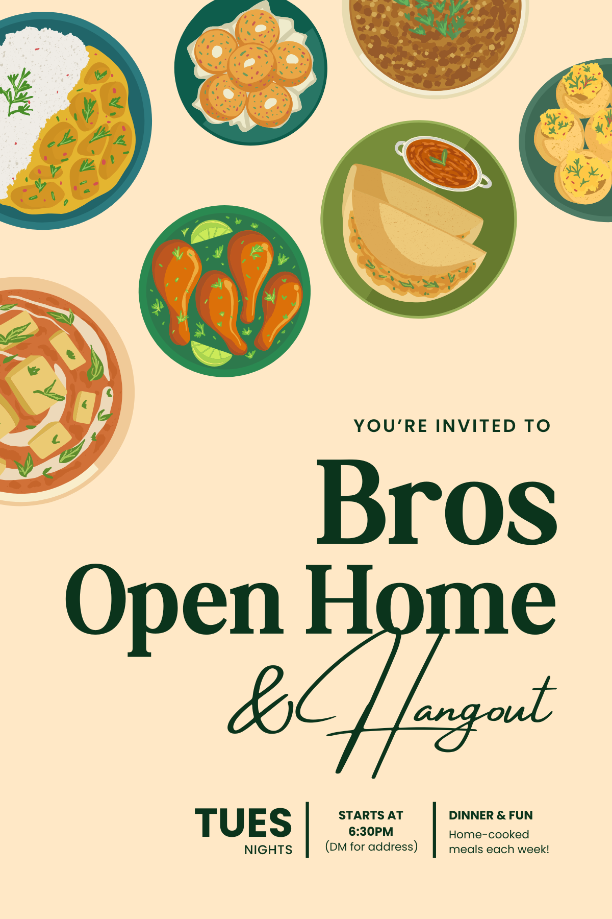 Guys Small Group dinners in the home for UIUC guys hosted by Journey College Christian Fellowship with fun, food, and fellowship. 