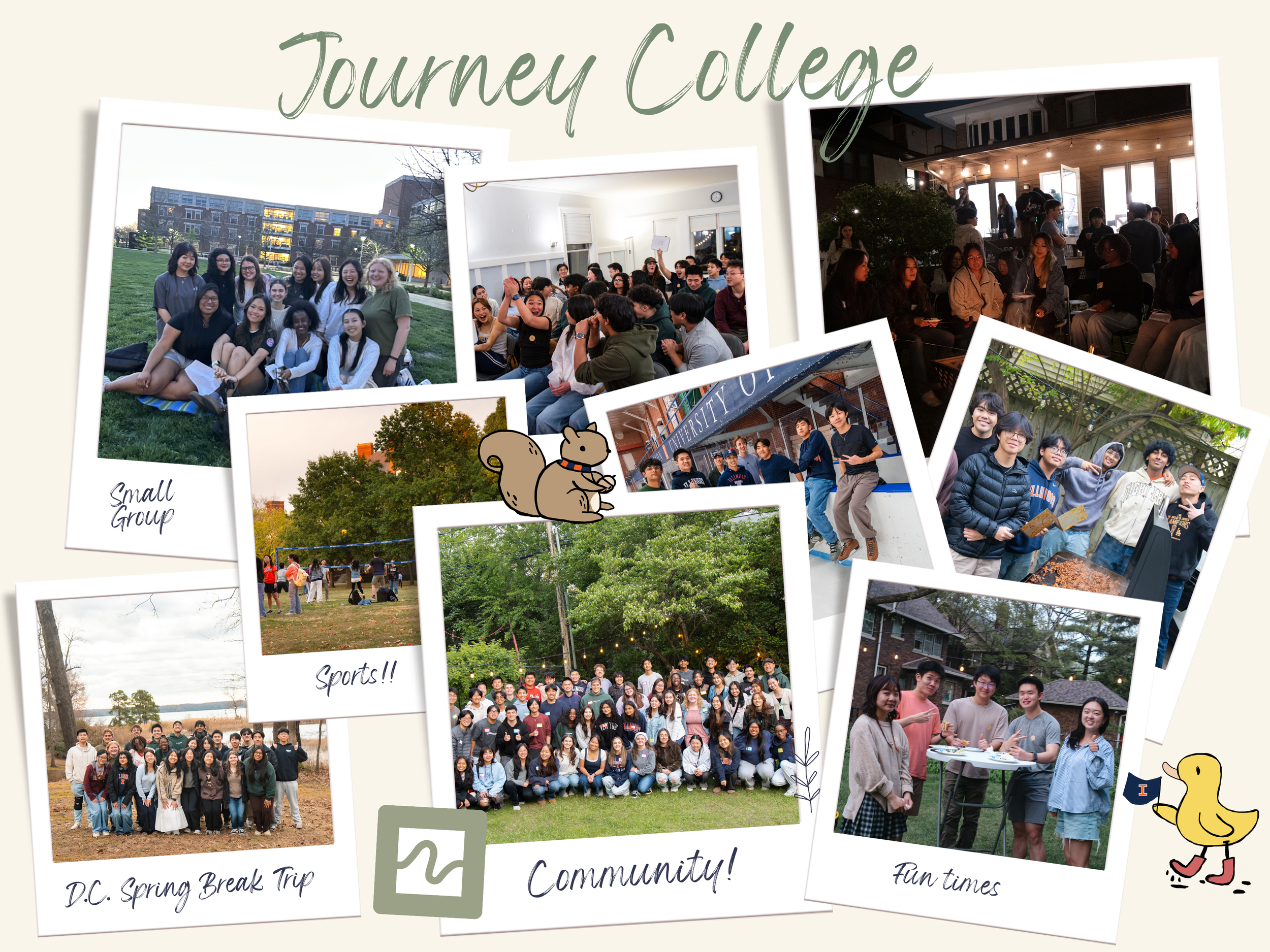 A collage of events and people in Journey College Christian fellowship.