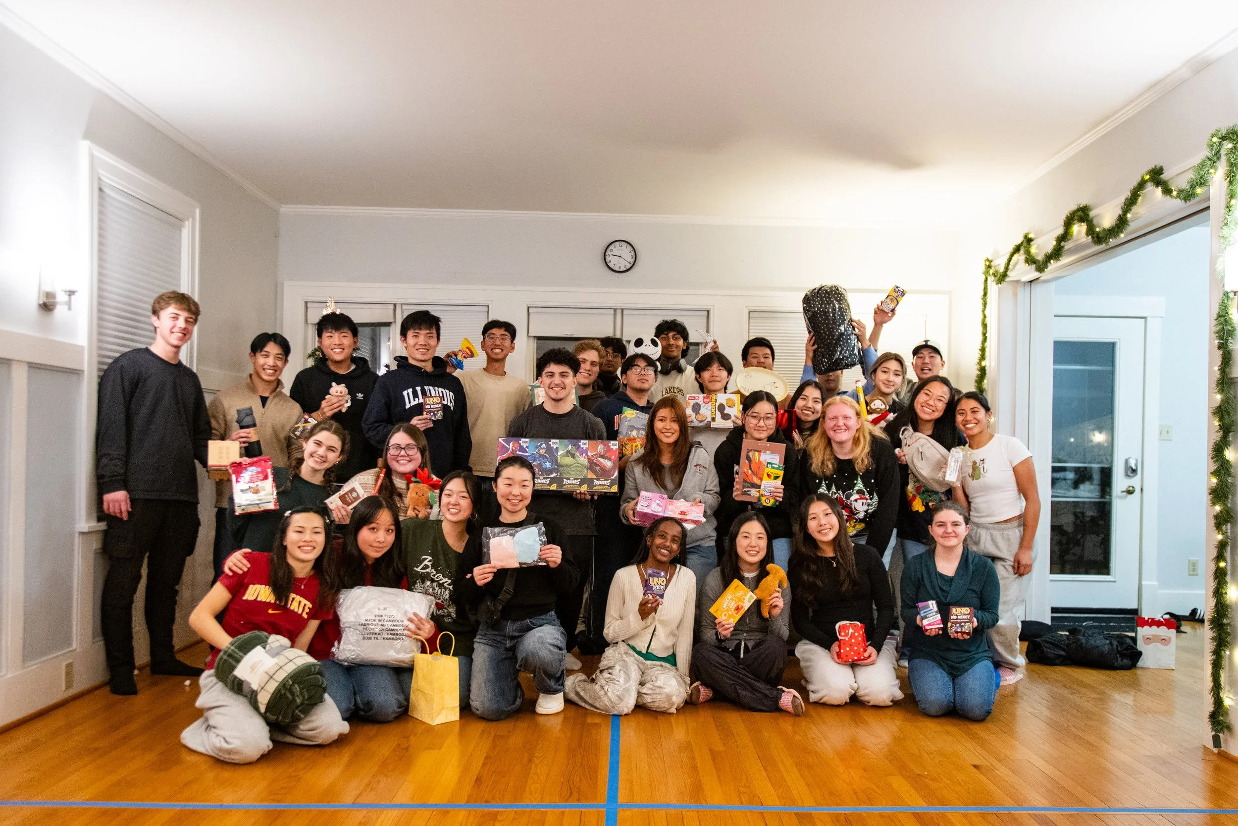 Annual Journey College Christian Fellowship Christmas Party with a Bible study on the meaning of Christmas and fun Christmas games and treats.