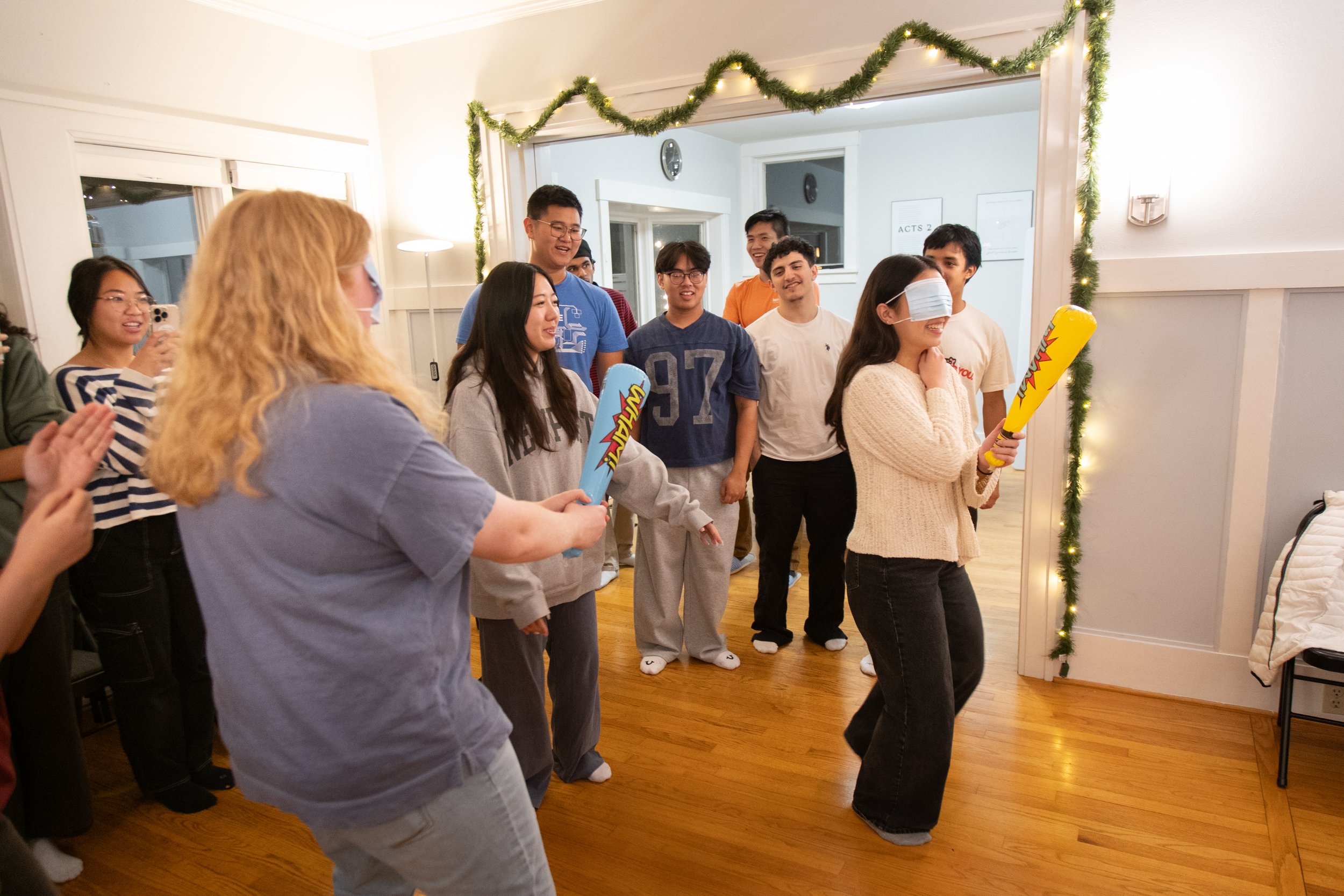 Playing a game with UIUC students at Journey College Christian Fellowship.