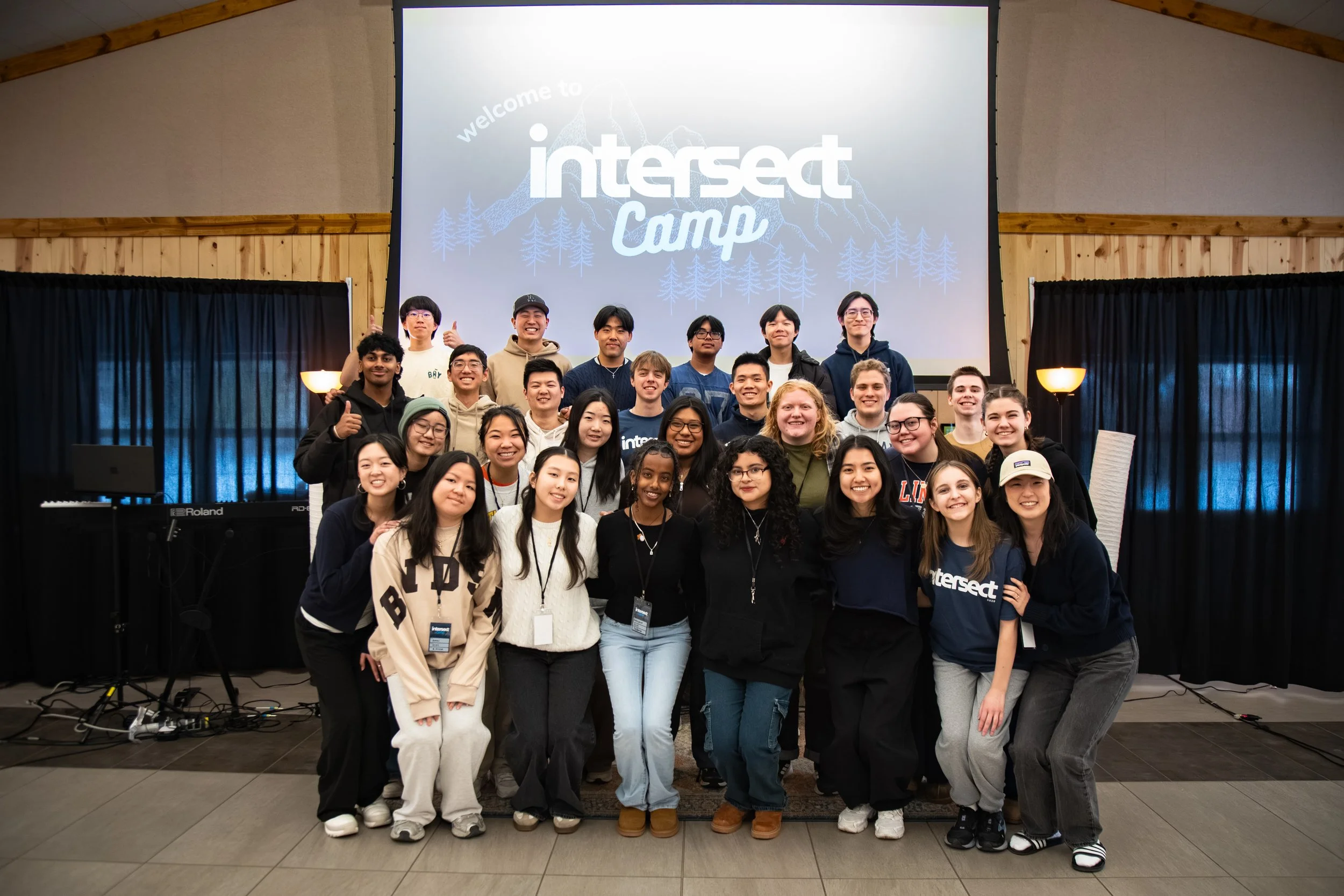 UIUC students taking a picture together after the Journey College Intersect Camp.