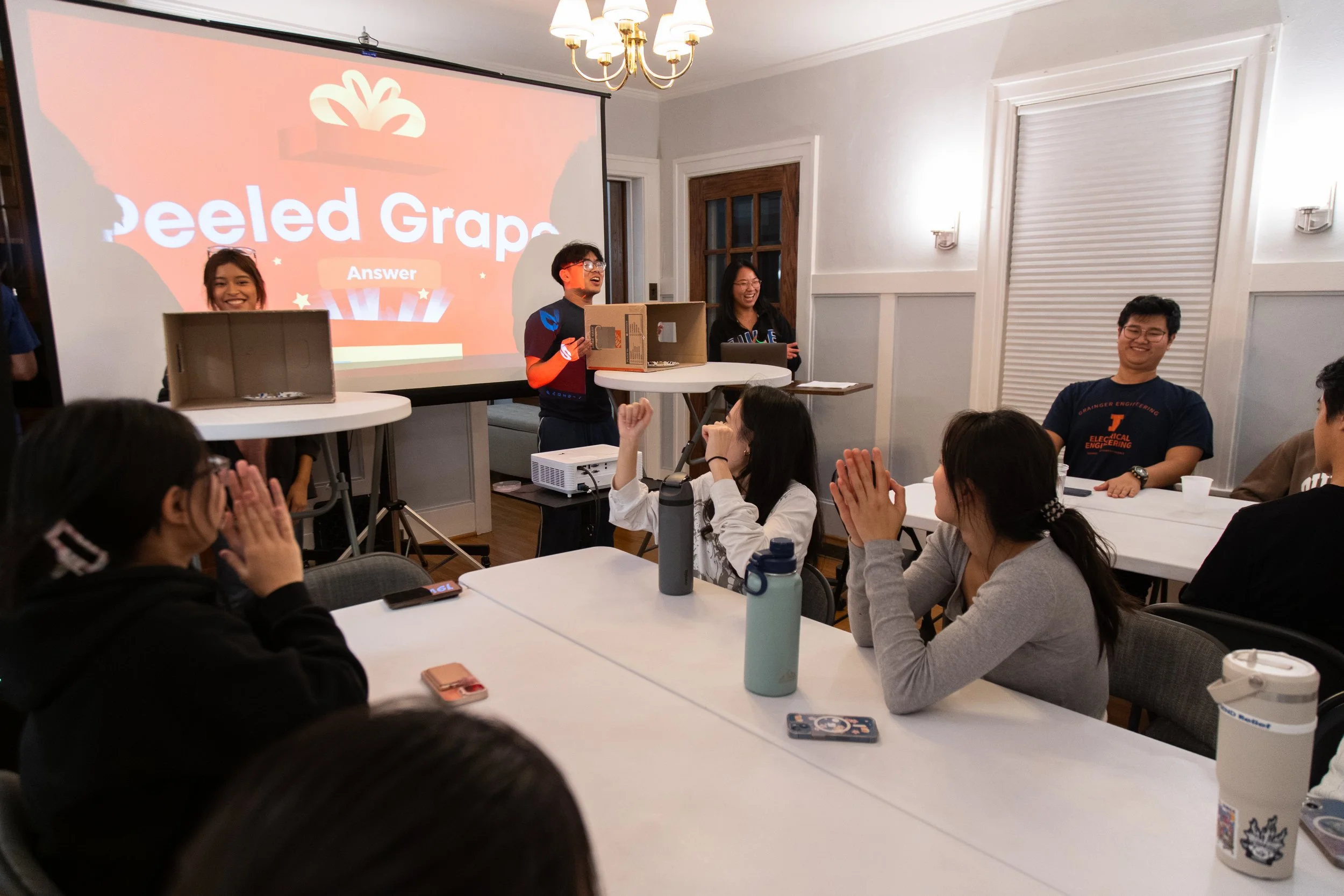 Fun games during Bible study with UIUC students.