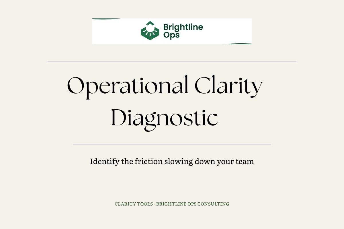 Operational Clarity Diagnostic: Is Friction Slowing Your Team Down?