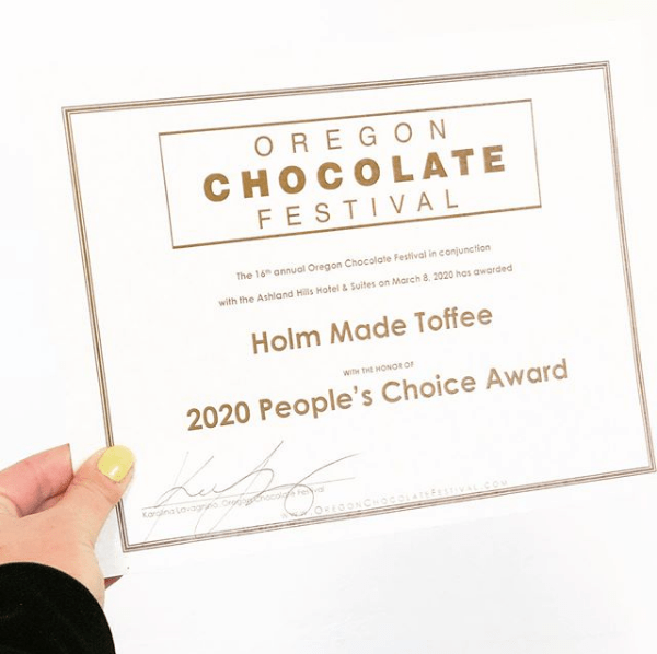 The People Have Spoken! HDFFA Partner HolmMade Toffee recognized with awards