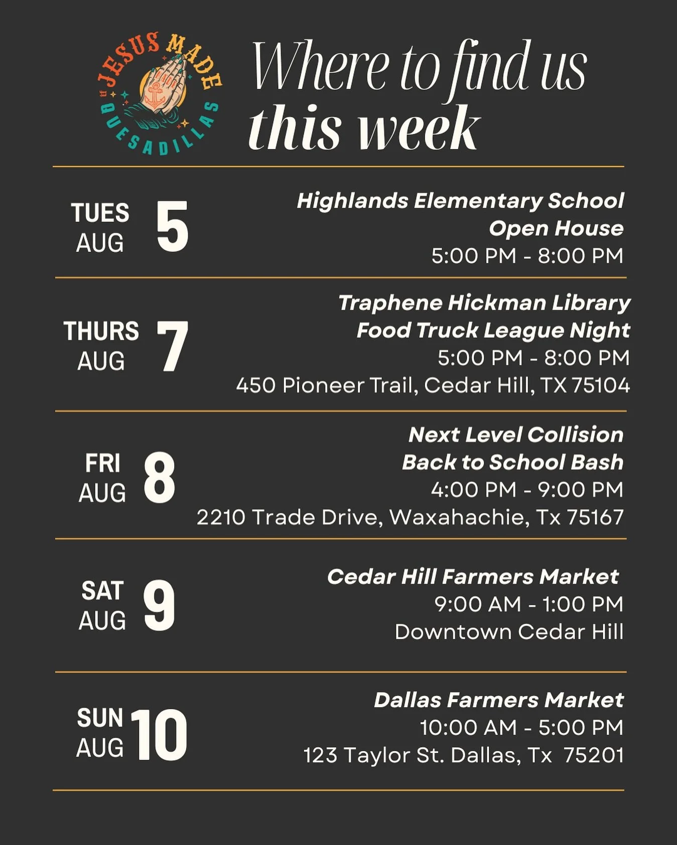 Wrapped up a super fun seniors 2026 kickball and cornhole tournament at Midlothian HS tonight 💙🐆 On to Highlands Elementary in Cedar Hill tomorrow 🖍️🚌 Then @traphenehickmanlibrary 📚 for @foodtruckleaguedfw night Thursday 🚚💛 a super rad back to