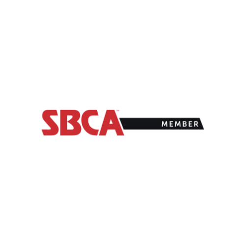 SBCA Member logo with red and black text on a white background.