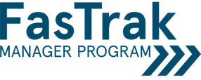 FastTrak Manager Program logo with blue text and arrow symbols