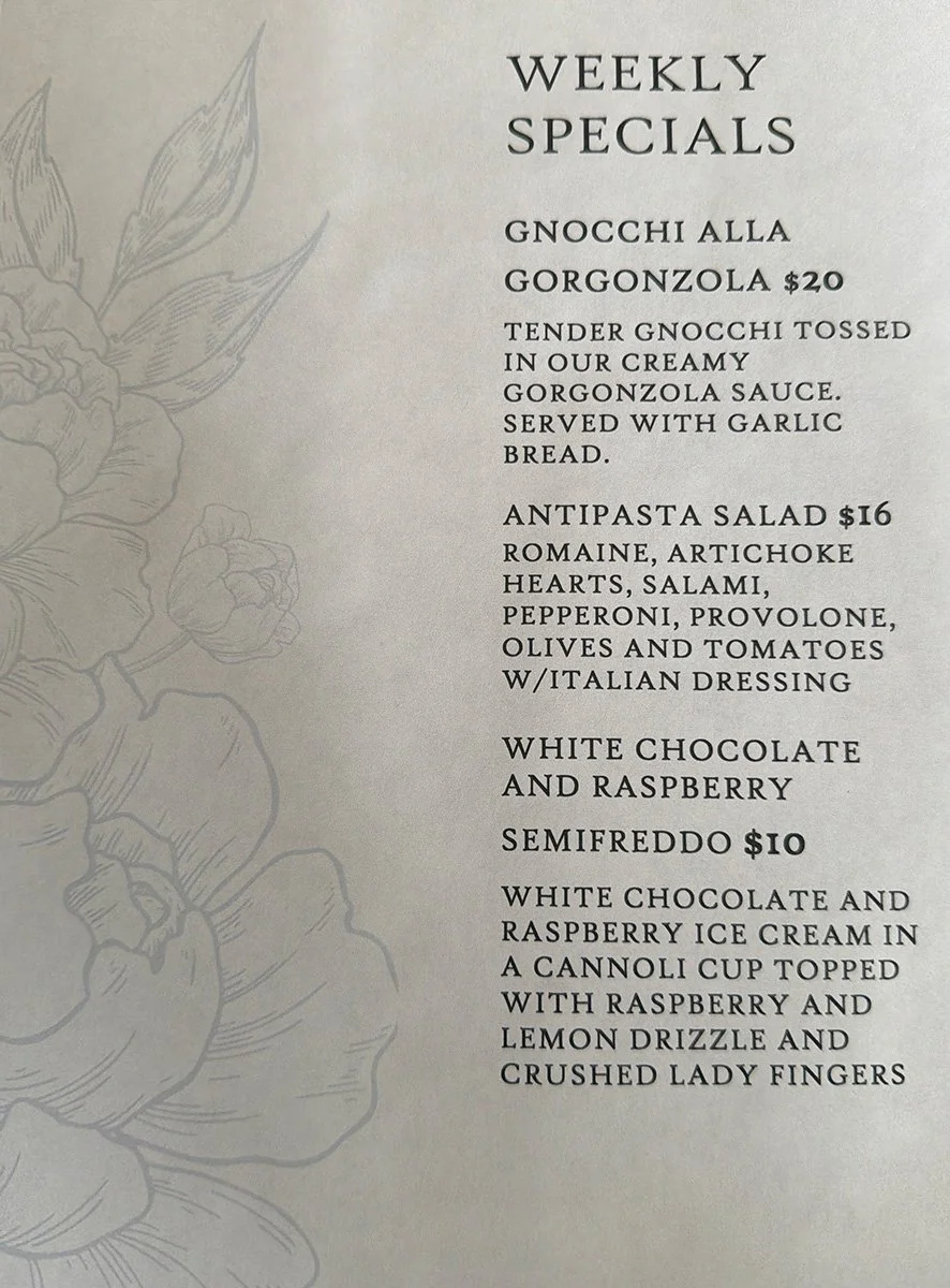 Gambino's Specials Menu 5-6-2026