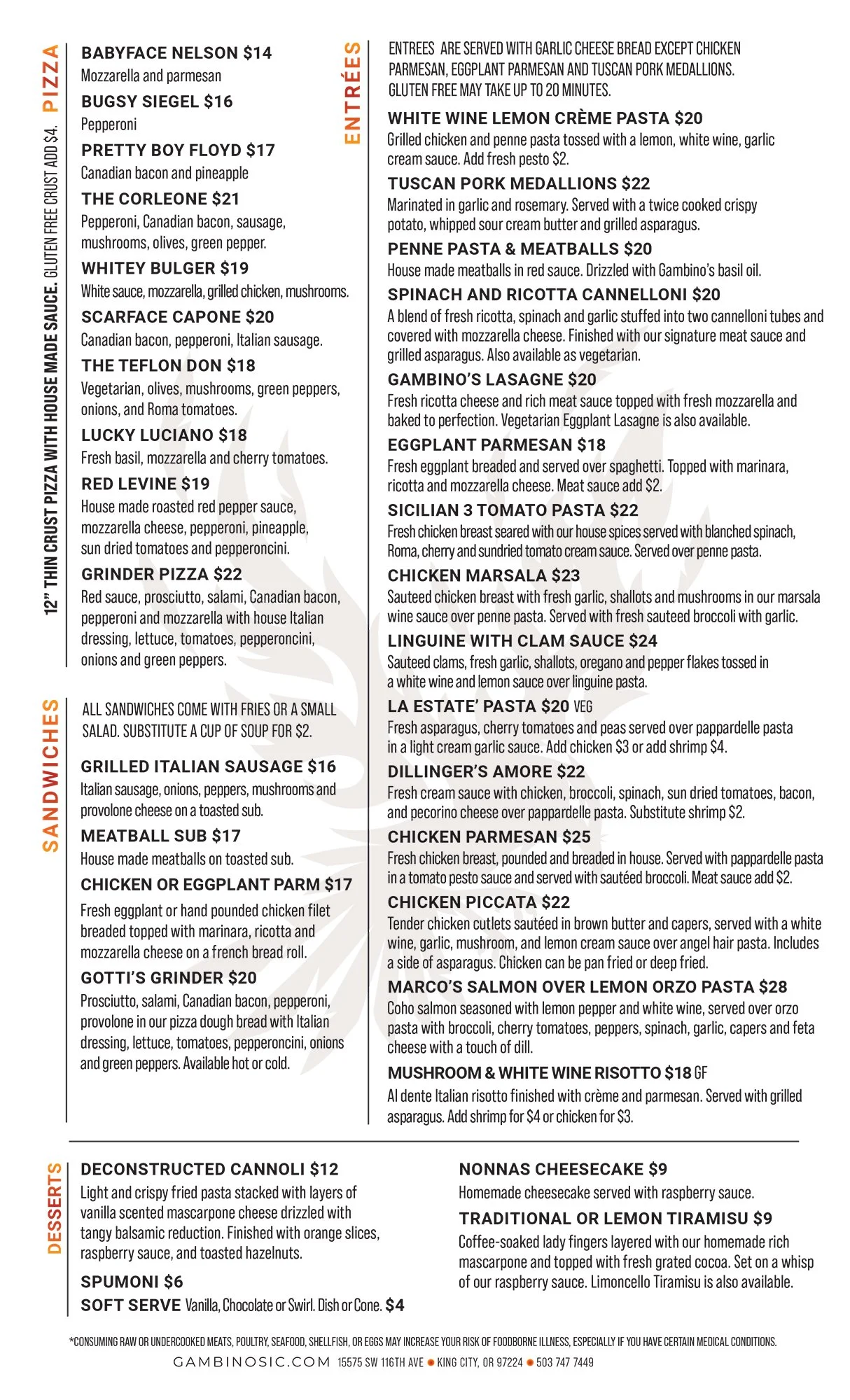 Ravenite menu 2