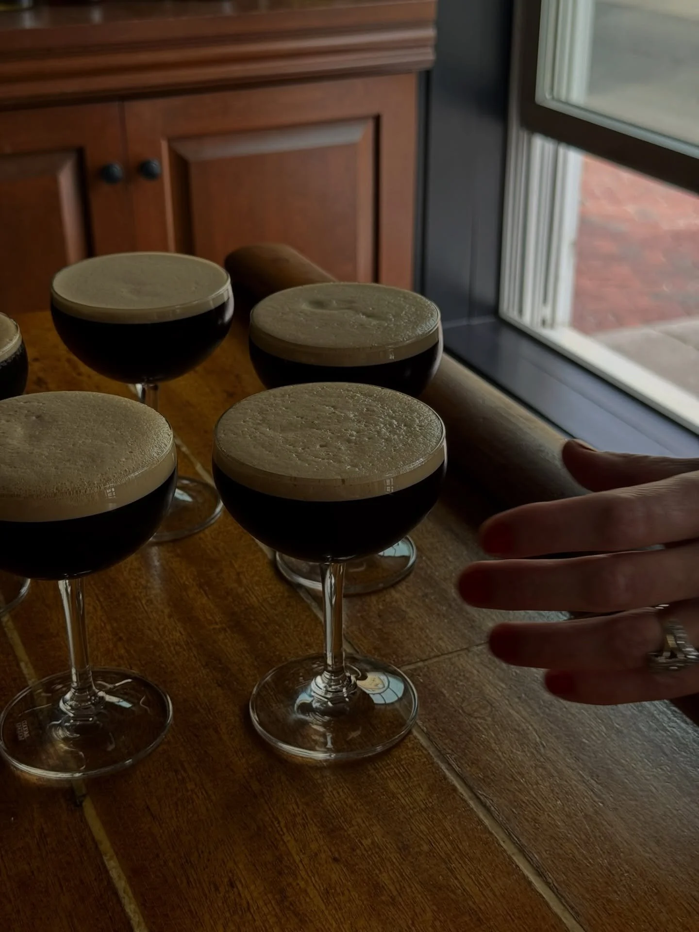 Q: How many restaurant walls do you have to paint before you deserve an espresso martini?

A: Zero. You always deserve an espresso martini. 
☕️🍸🖤

#newporteats #espressomartini #steakhouse