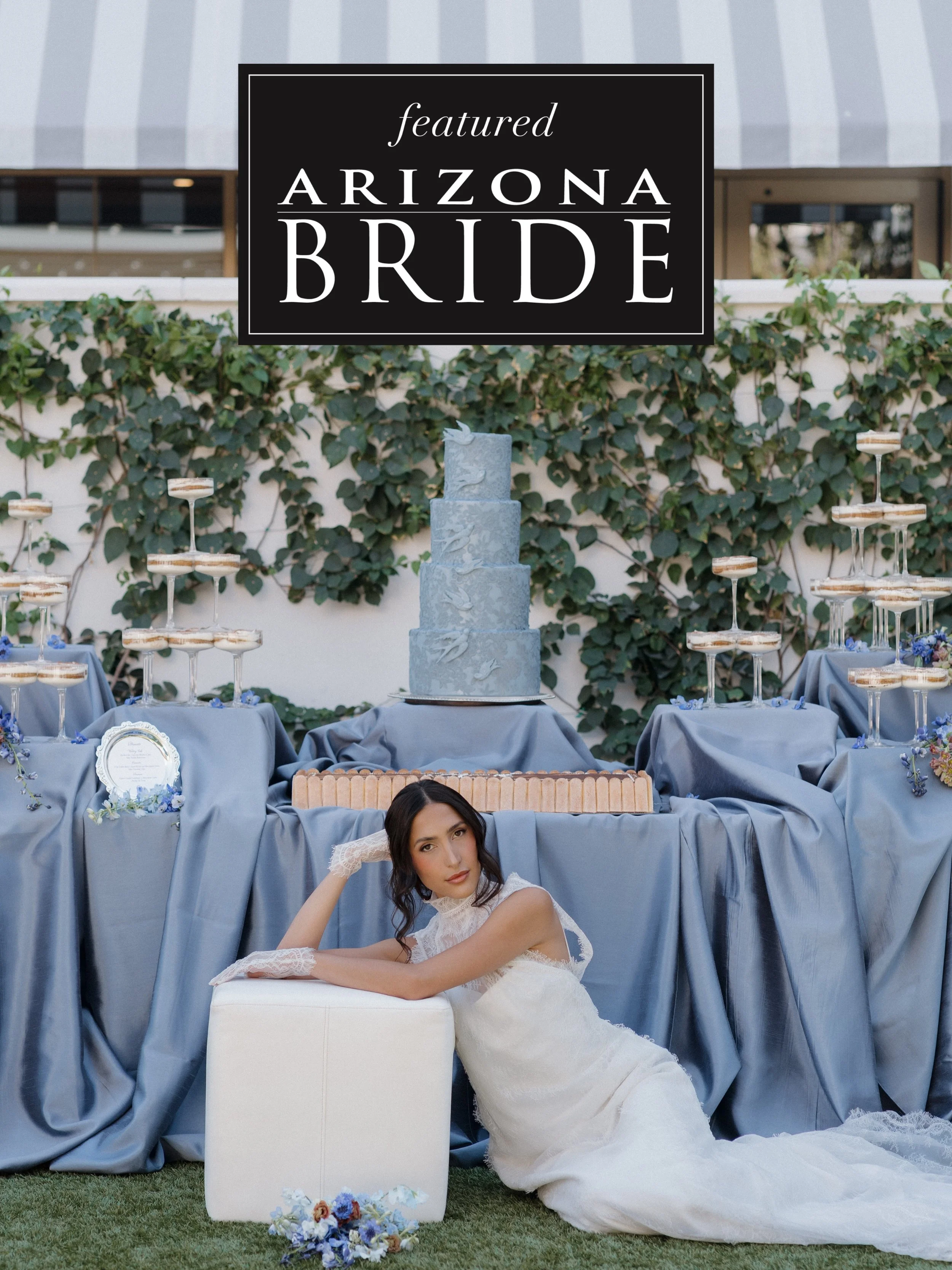 Dove blue paired with rich tiramisu set the tone for this editorial at the stunning Global Ambassador. Because the sweetest moments are meant to come first! 

For @arizonabride
Bridal Attire: @truesociety @truesociety_phoenix
Desserts: @amourdesucre.