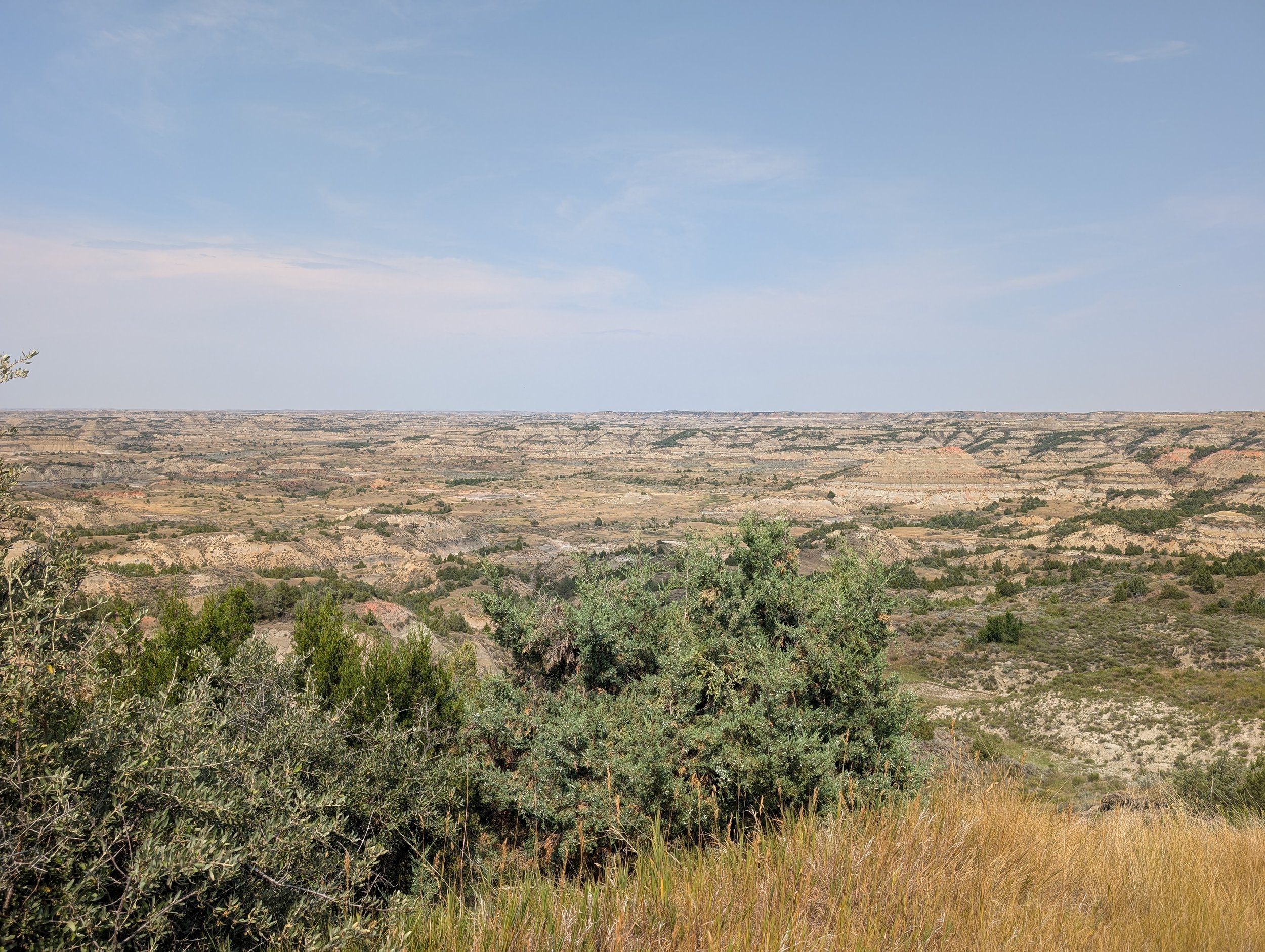 badlands of north dakota stretching off into the distance