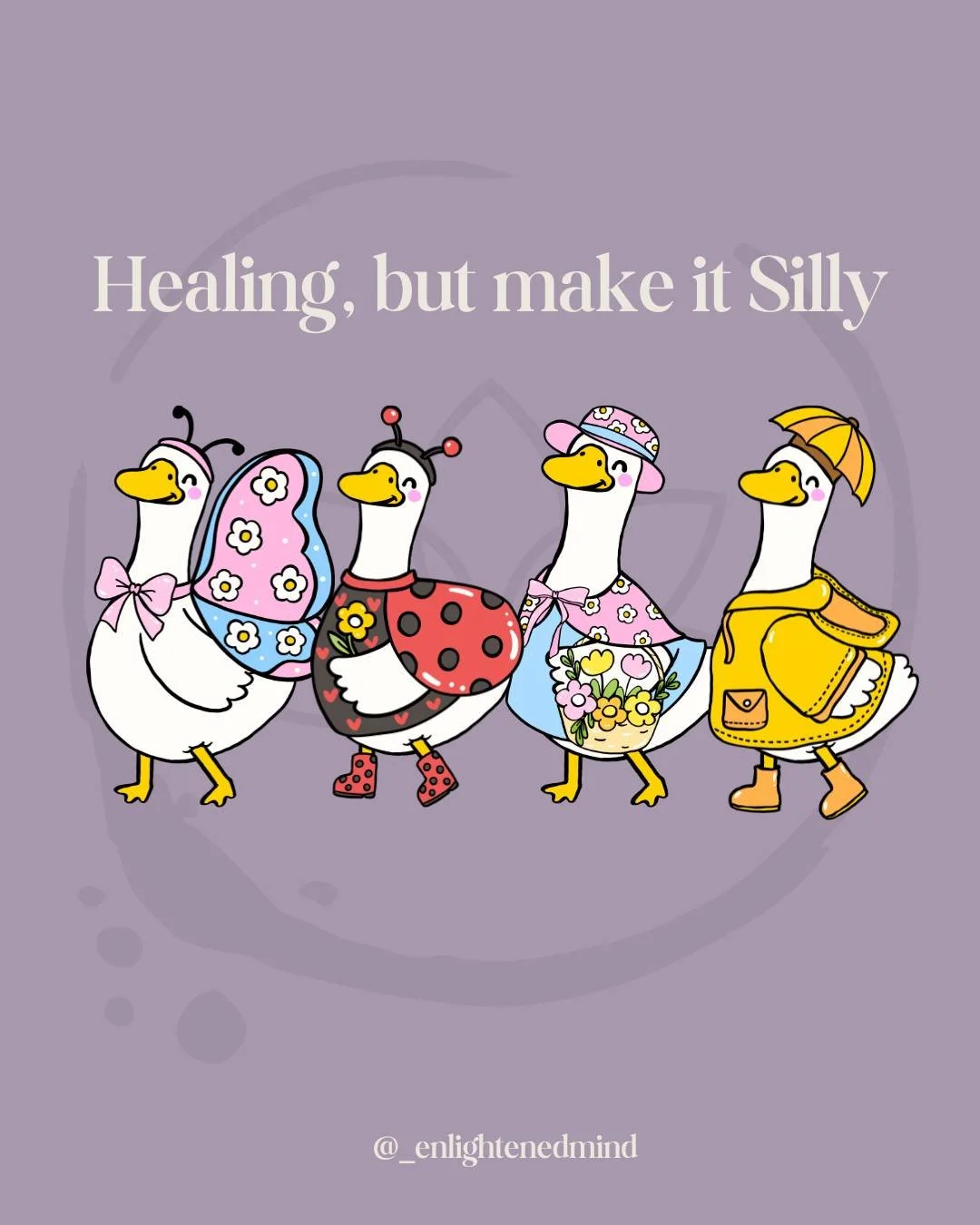 With the heaviness of the world surrounding us, take the time to be a little unserious.

Go outside. Touch some grass. Wiggle a little. Laugh at something dumb.
Healing doesn&rsquo;t always have to be deep&mdash;it can be light, playful, and a little