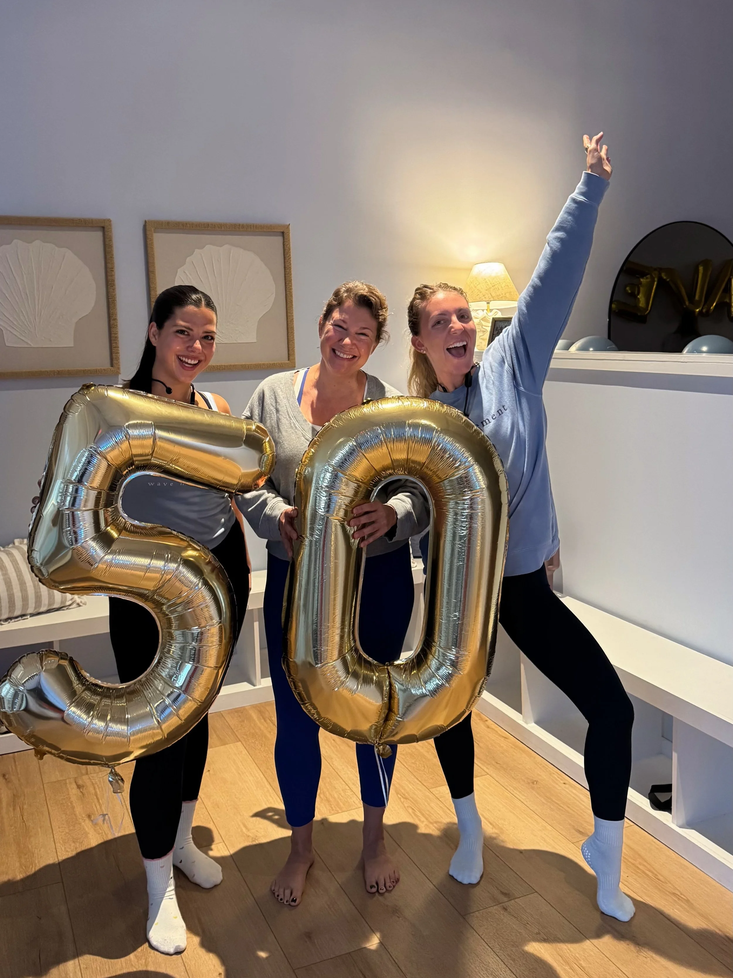 ✨ 50 classes for Gillian! ✨

We are SO proud of you!! Your positive energy, determination to grow stronger, and funny commentary make you such a joy to have in class. We love having you at Wave and are so thankful you&rsquo;re part of our community! 