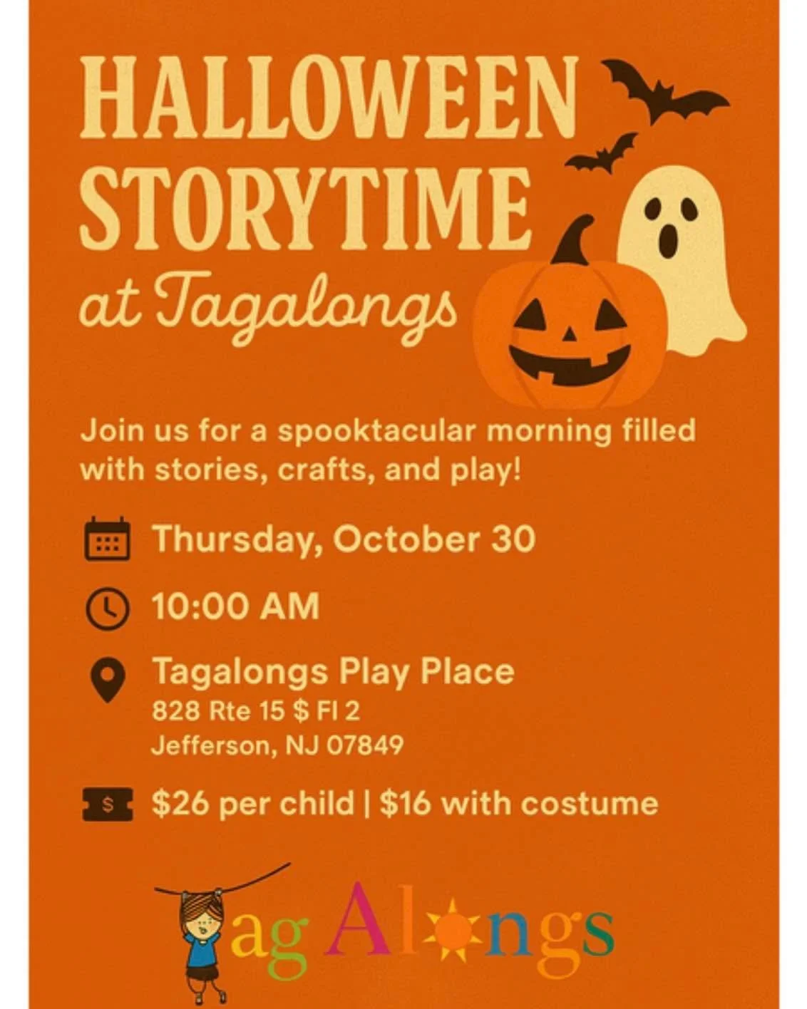 🎃🎃 Halloween storytime, craft and all day play pass 🎃🎃 Call and reserve your spot today🎃
10/30 @ 10am 🎃