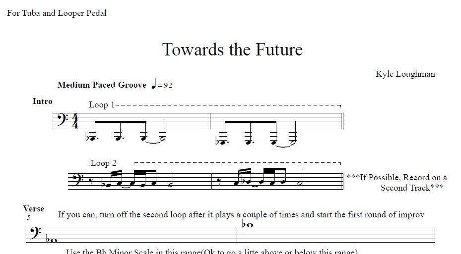 Towards the Future for Tuba and Looper Pedal