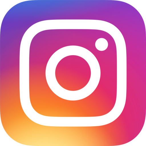 Instagram logo with a colorful gradient background.