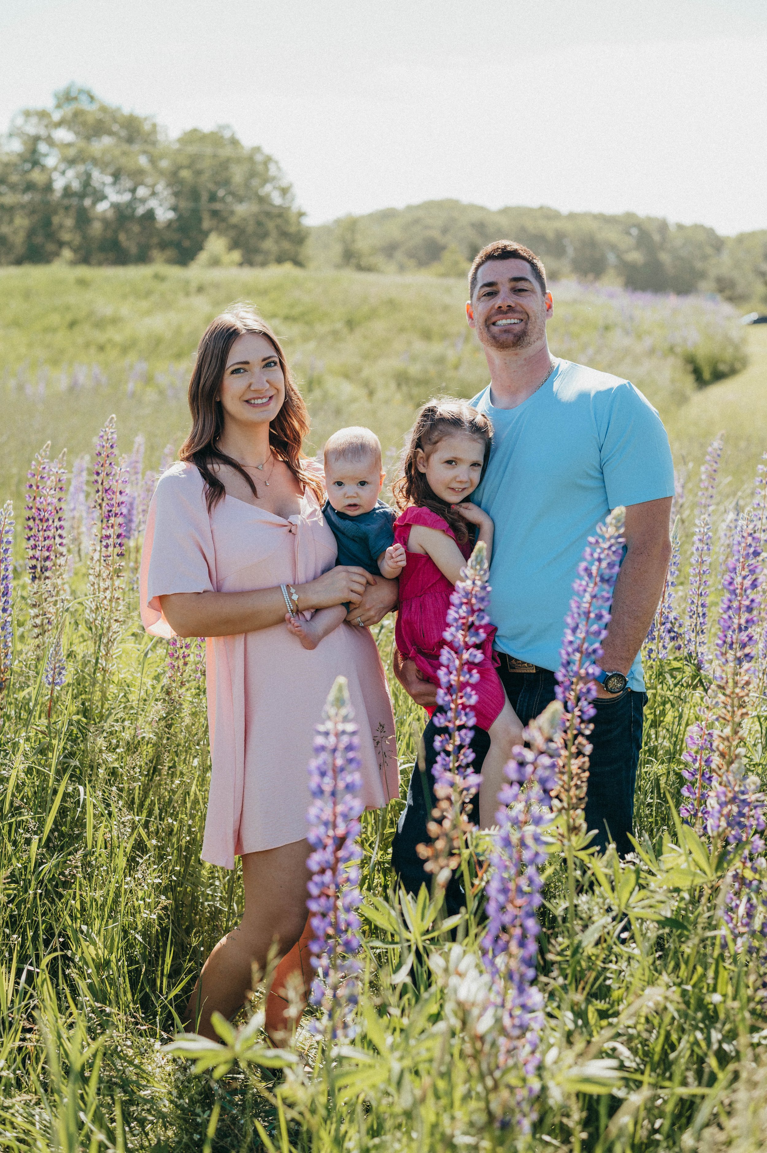 Family photo in the Lupines