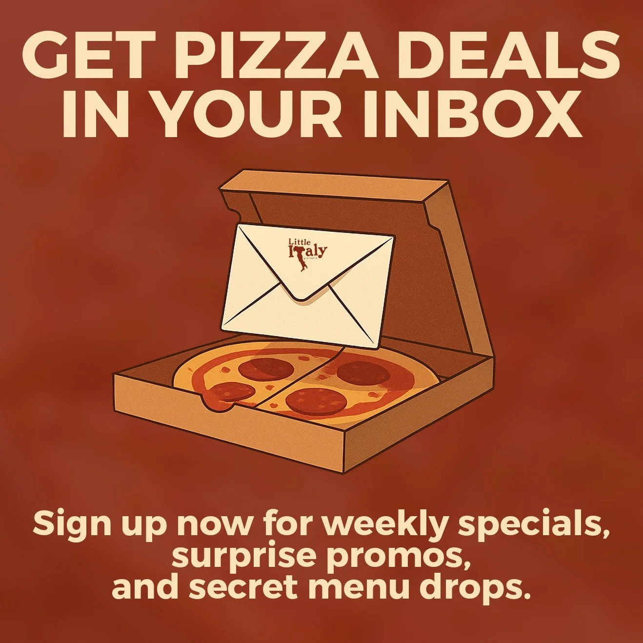 Want first dibs on deals? 🍕
We’re starting an email sub with specials, secret menu items, and the kind of pizza math that actually saves you money.
No spam. Just sweet sauce updates.
📬 Check the bio for links to our website and email sign-u