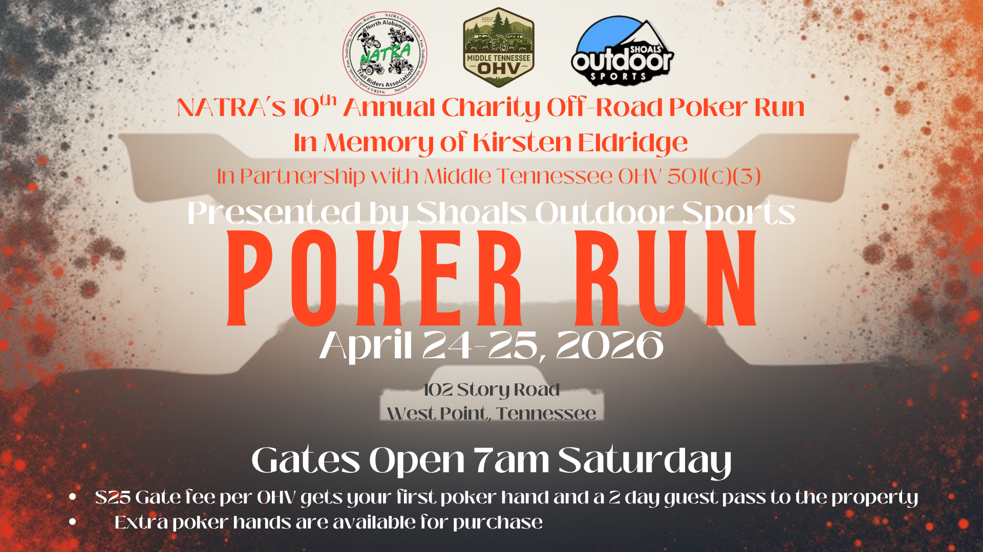 NATRA's 10th Annual Charity Offroad Poker Run in memory of kirsten eldridge