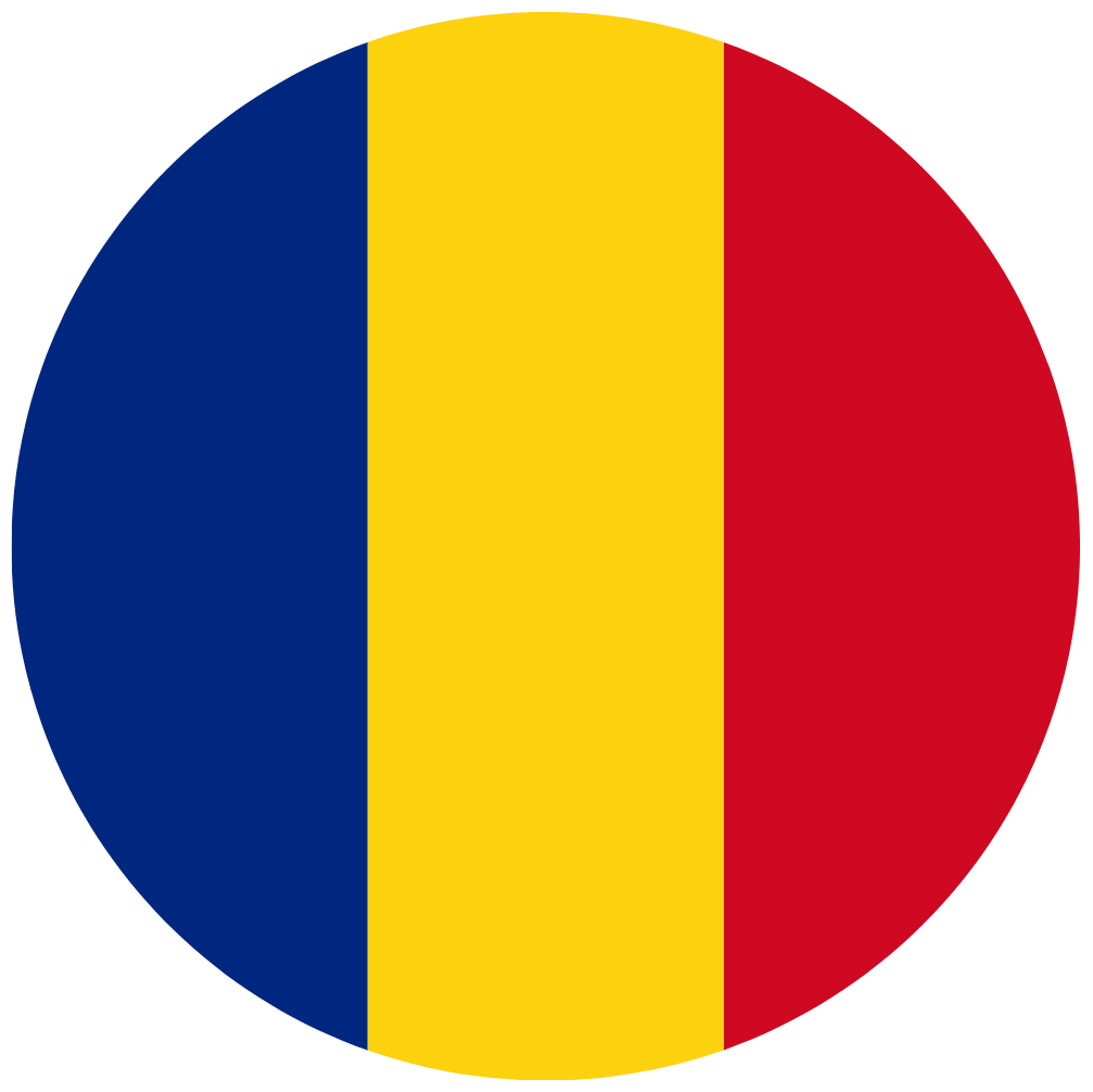 Rumänische Flagge Rund