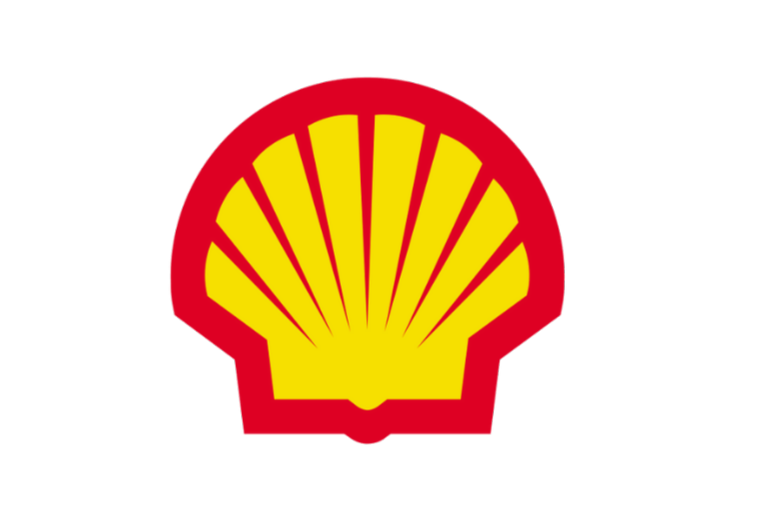Shell Logo in Gelb und Rot auf schwarzem Hintergrund