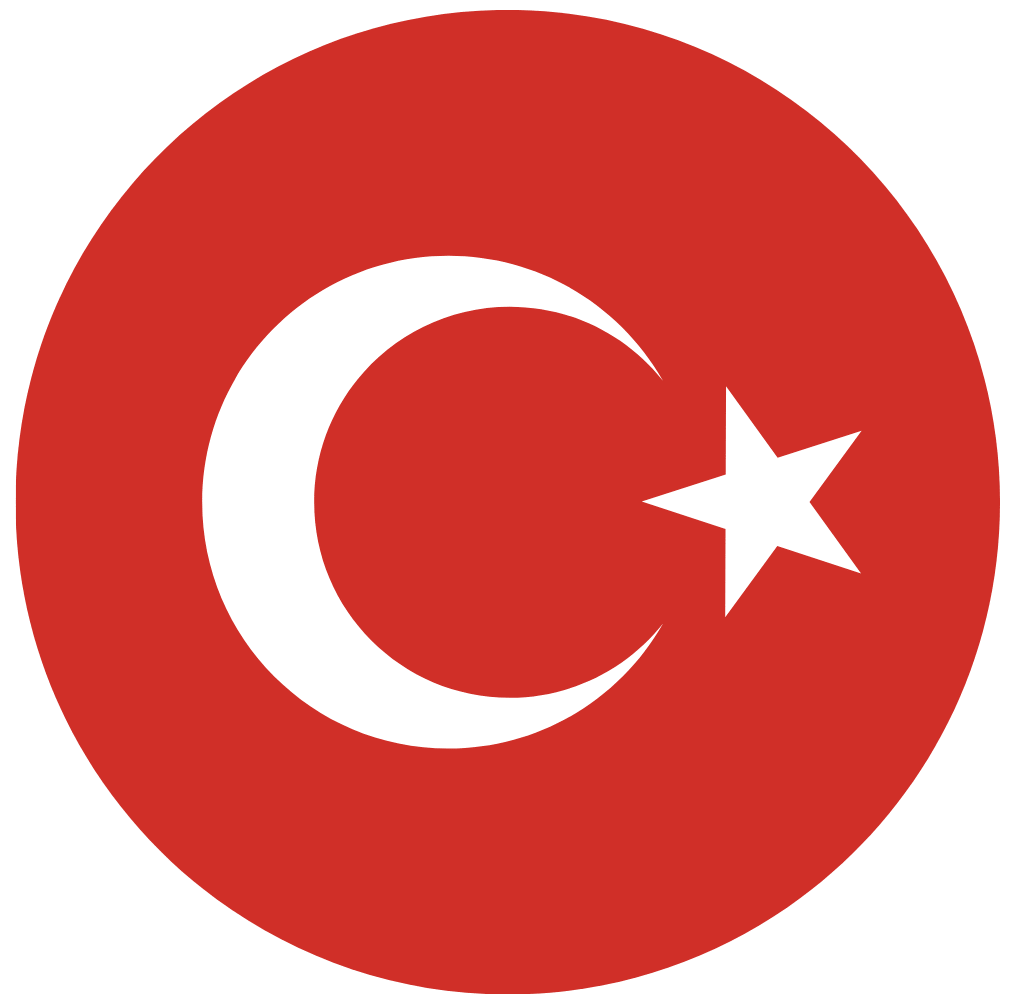 Türkische Flagge Rund