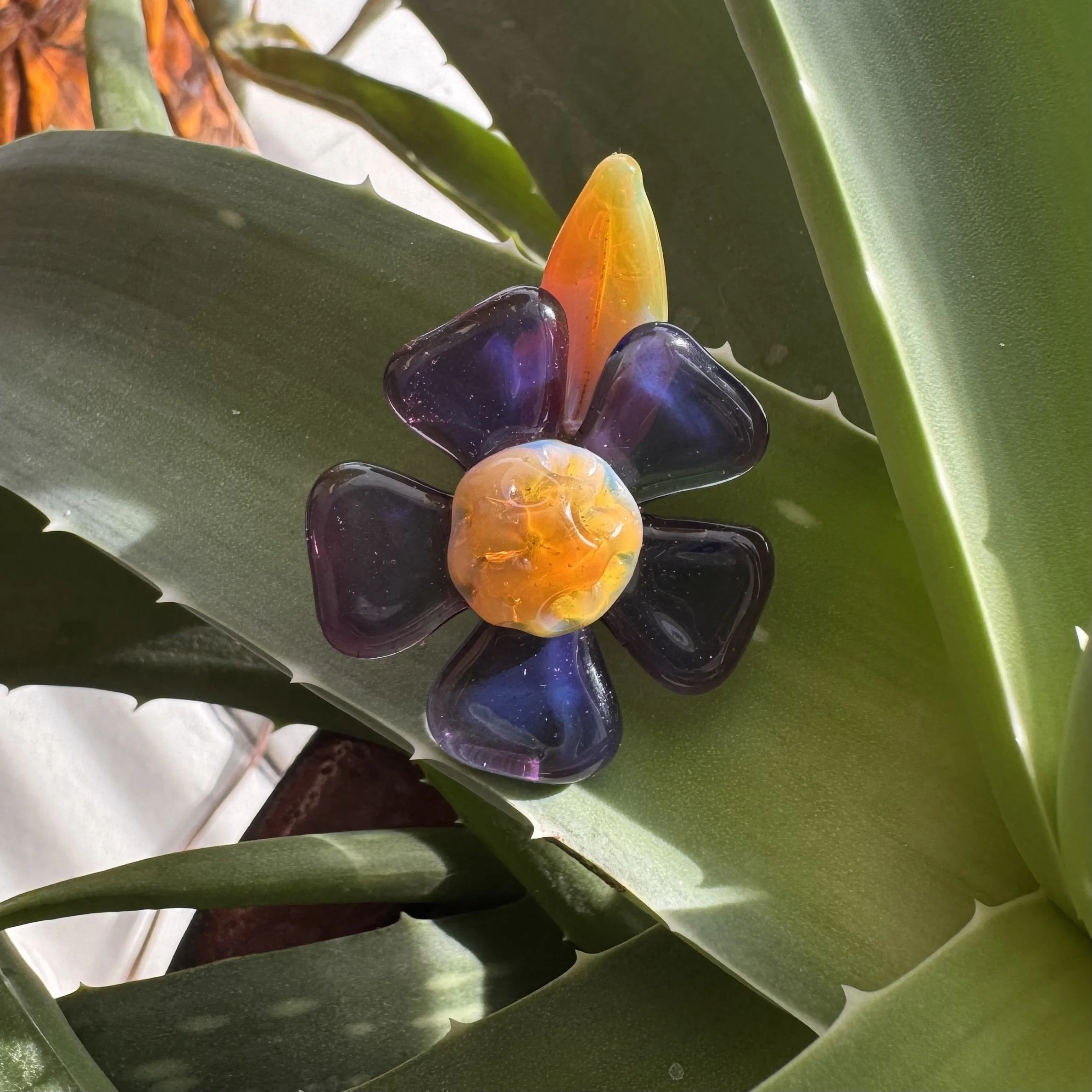 Purple Stardust Flower Pendant