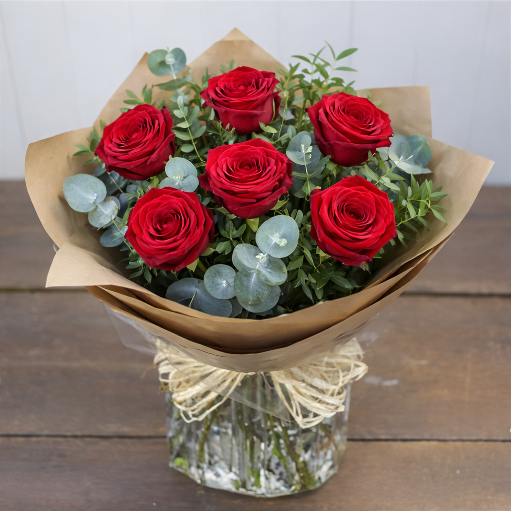 Half A Dozen Red Rose Gift Box - Standard