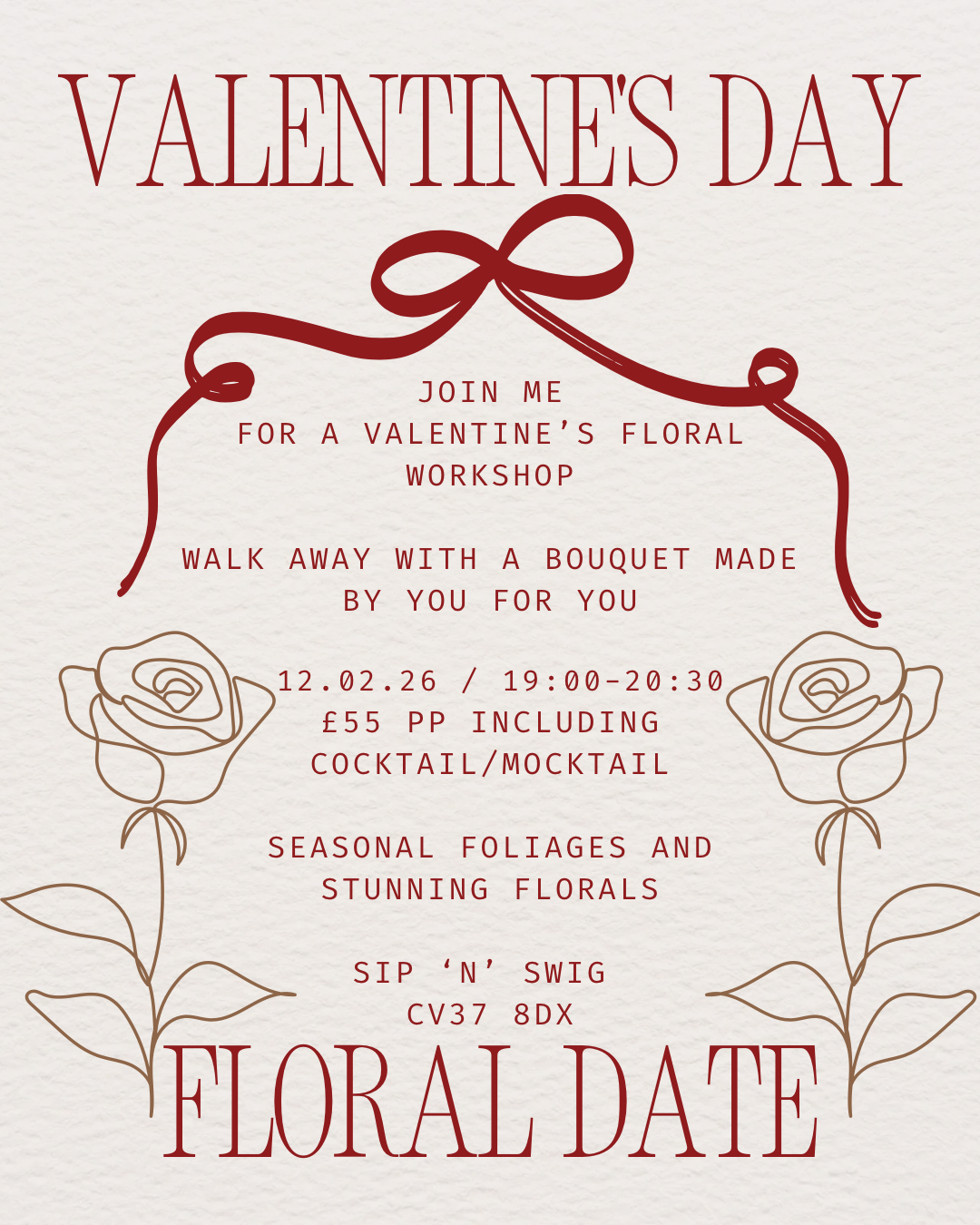 Valentines Bouquet Workshop