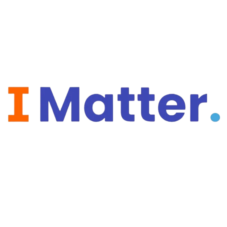 The phrase "I Matter" with the word "I" in orange and "Matter" in blue, with a small blue dot at the end.