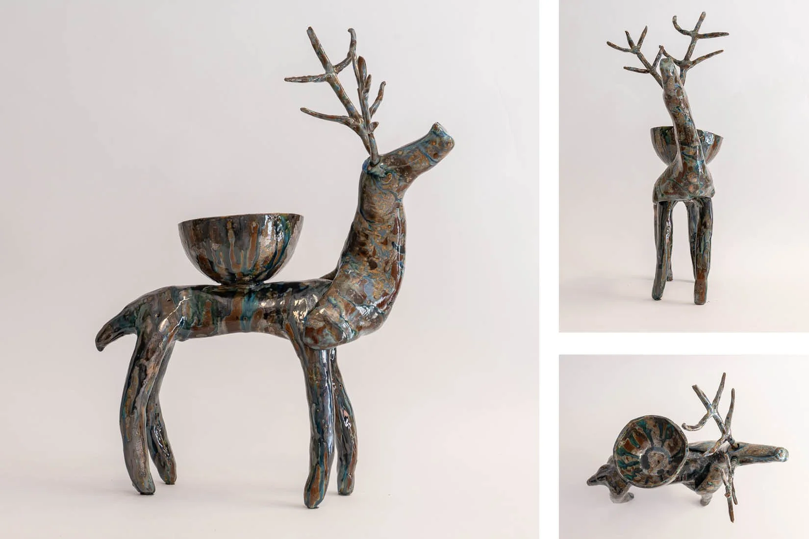 Prosperity Deer. Dimensions: 50 cm H x 30 cm W x 40 cm L. Materials:  high temperature stoneware and high temperature glazes. 2026