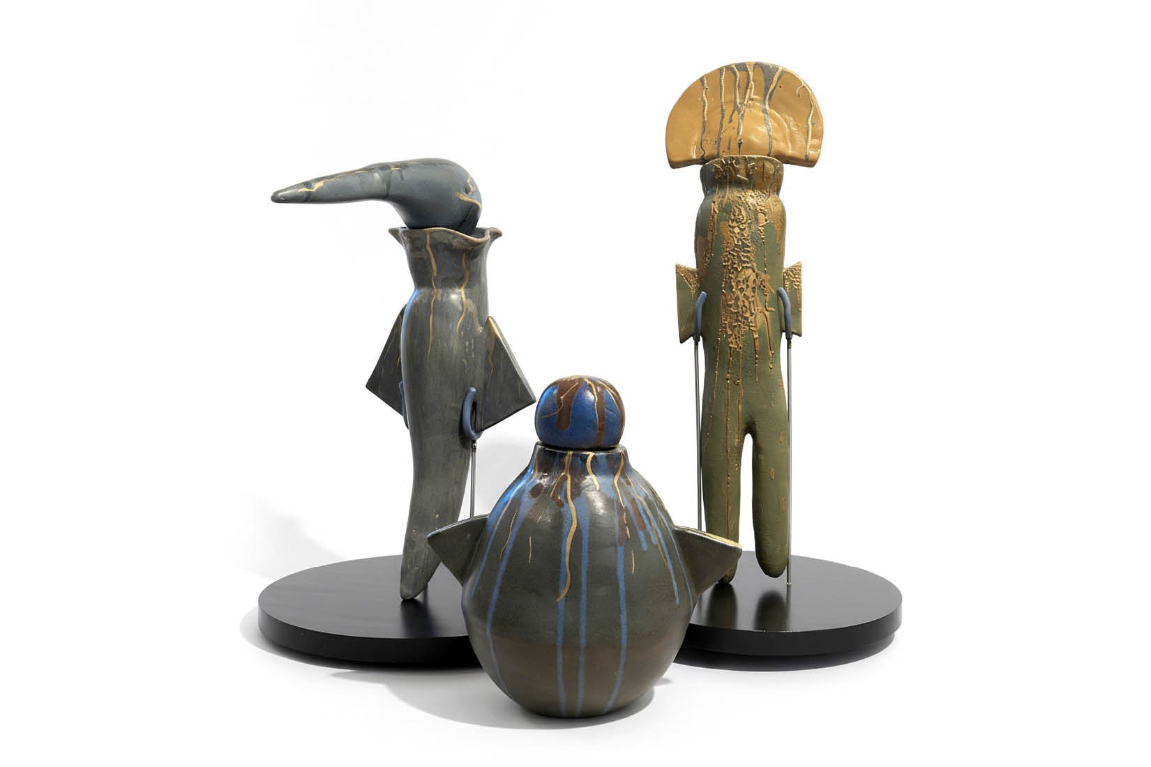 The Elder, The Witness & The Wise; 2025. Materials: ceramic. Technique: hand made unique pieces.