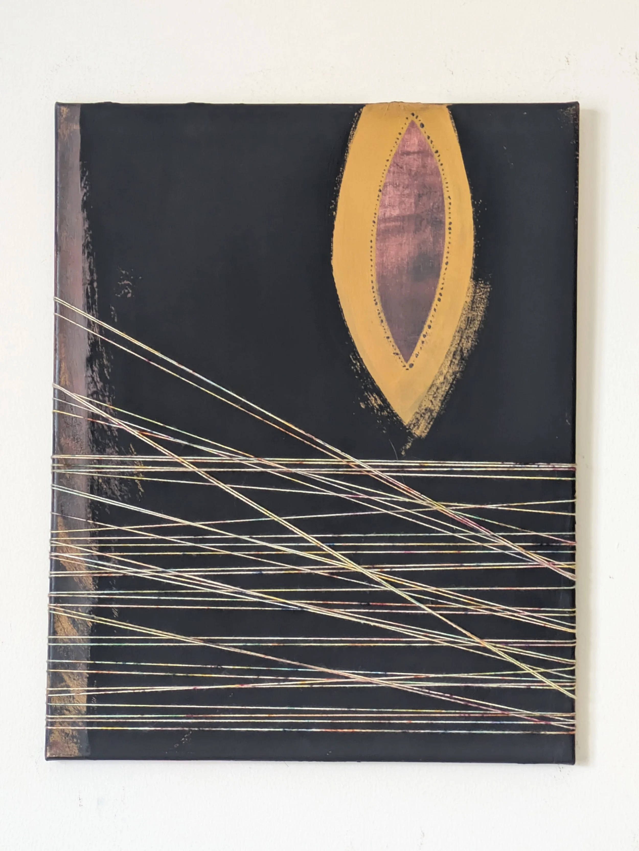 Mandorla/all that is 
| oxides, acrylic, wax, and wool on canvas
| 16x20"
| 2026