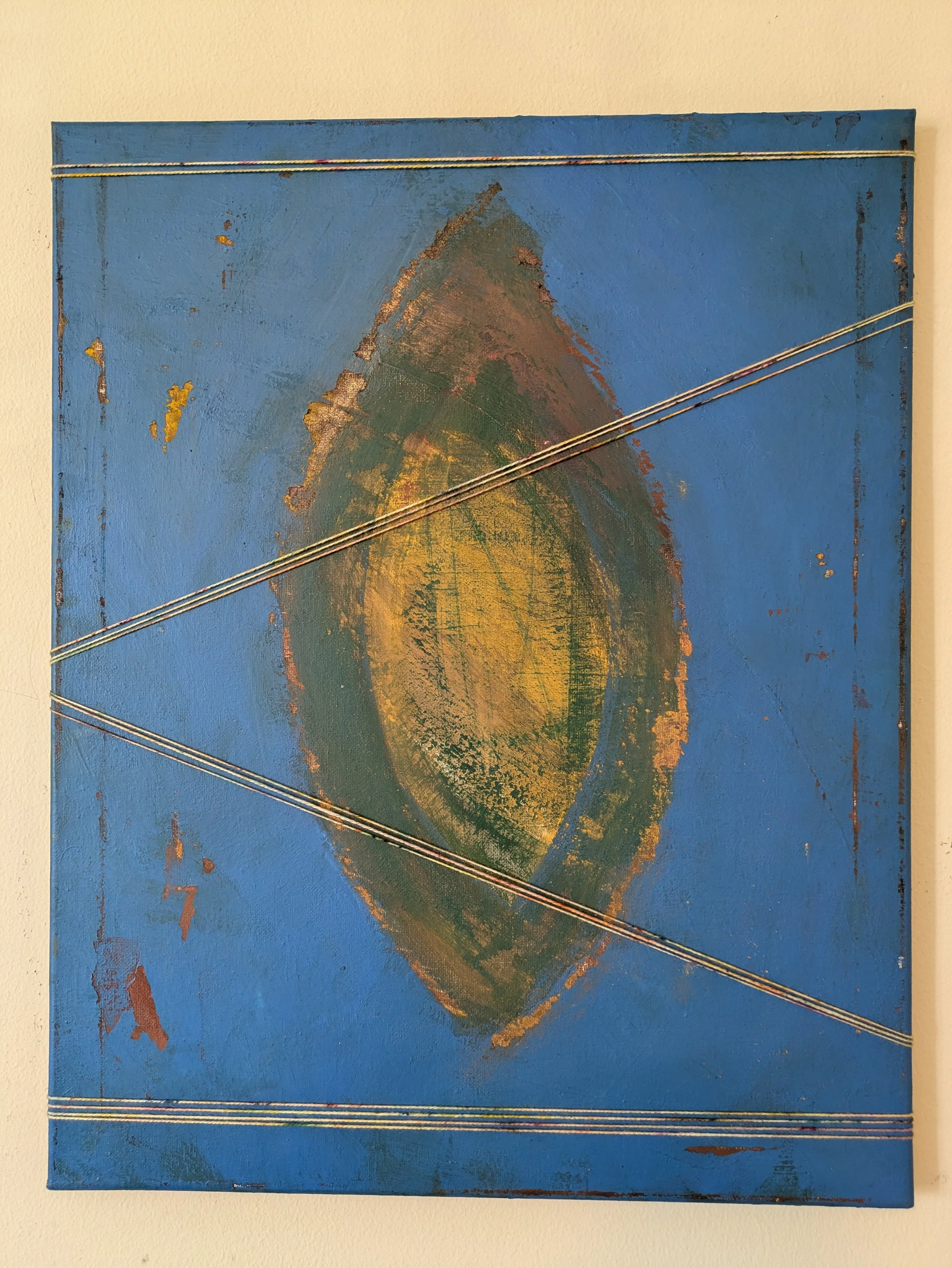 Mandorla / saved a sky | oxides, wax, and acrylic on canvas | 16x20" | 2026