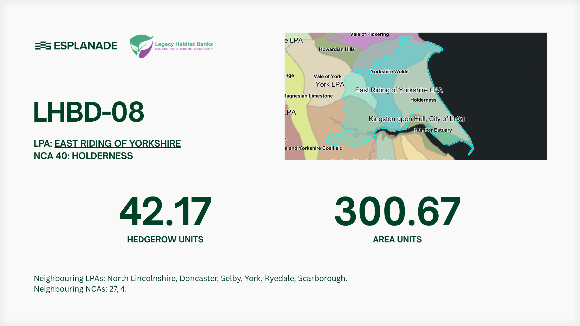 East Riding of Yorkshire LPA BNG