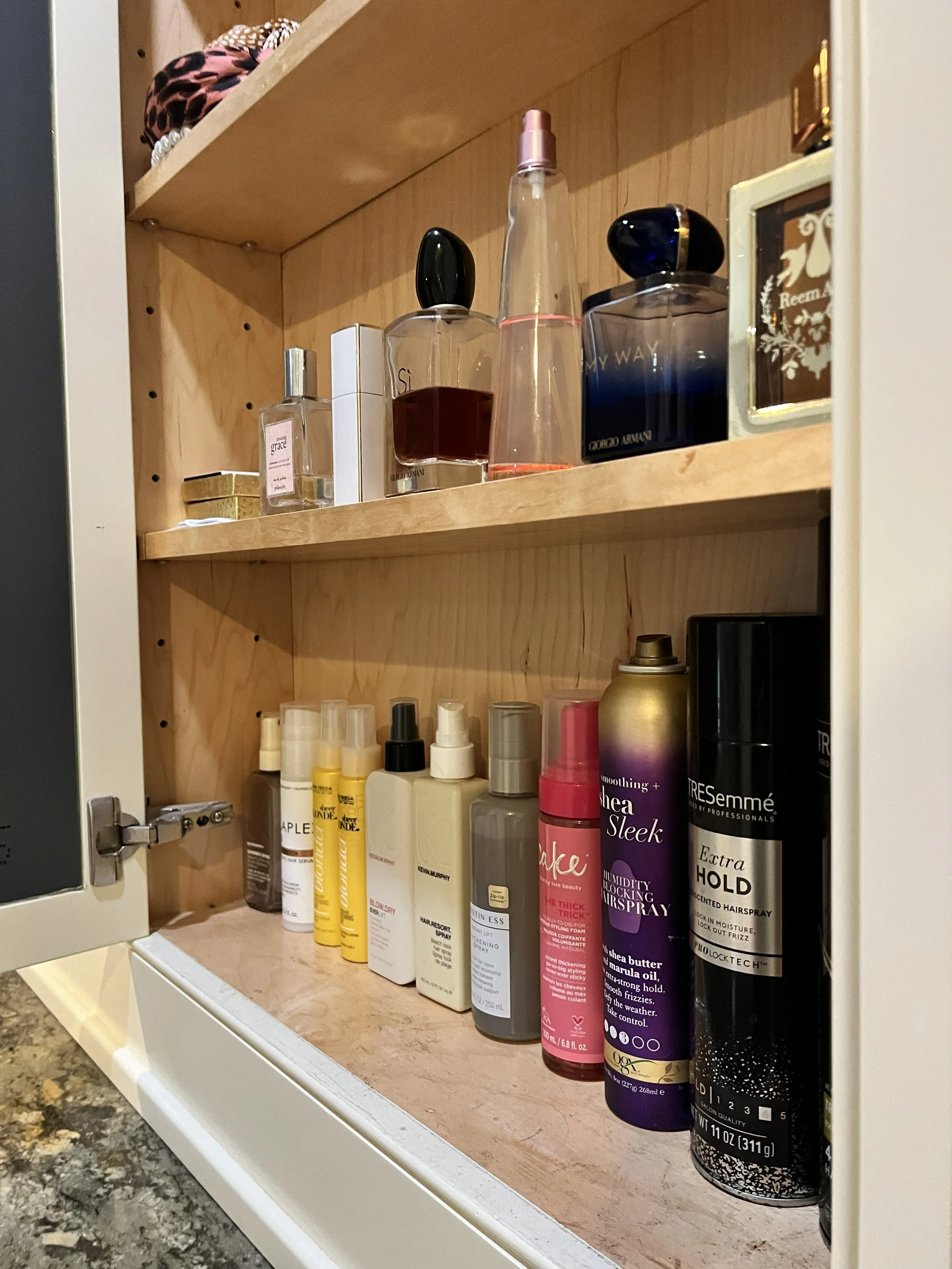 Luxury bathroom cabinet featuring  elegant storage solutions in a beautifully renovated bathroom.