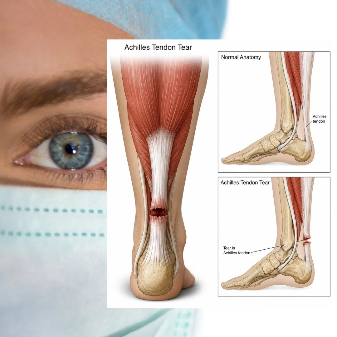 ⚽ Achilles Tendon Tear? You May Have a Minimally Invasive Option.

At On the Move Podiatry, Dr. Kelsie Effrein performs minimally invasive Achilles tendon repair using advanced SpeedBridge fixation techniques.

This approach uses small incisions inst