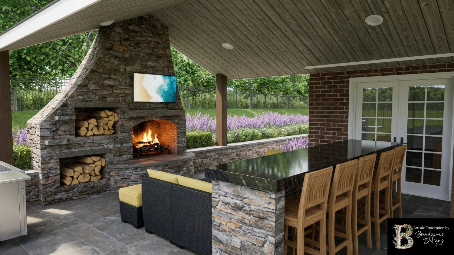 Outdoor Kitchen 3-d rendering