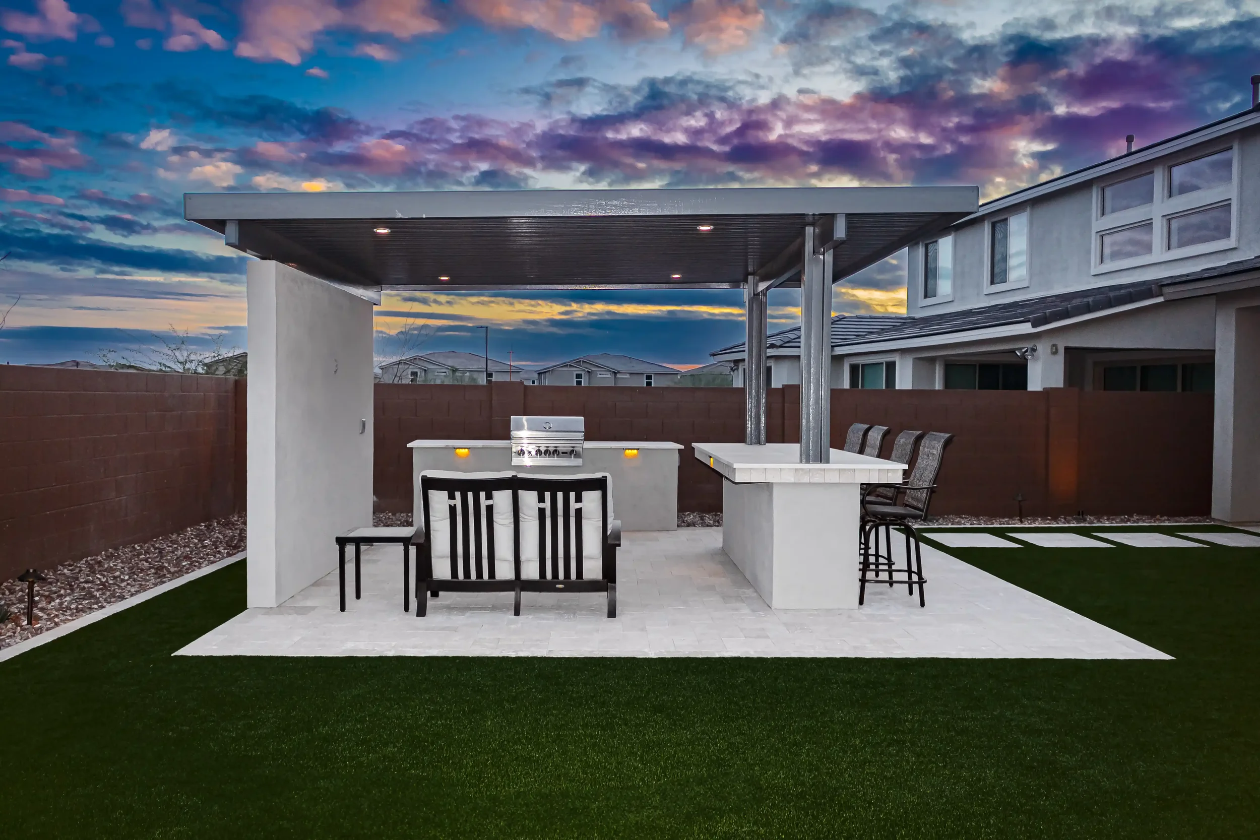 Outdoor kitchen grill and prep area included in the remodel in Mesa, AZ