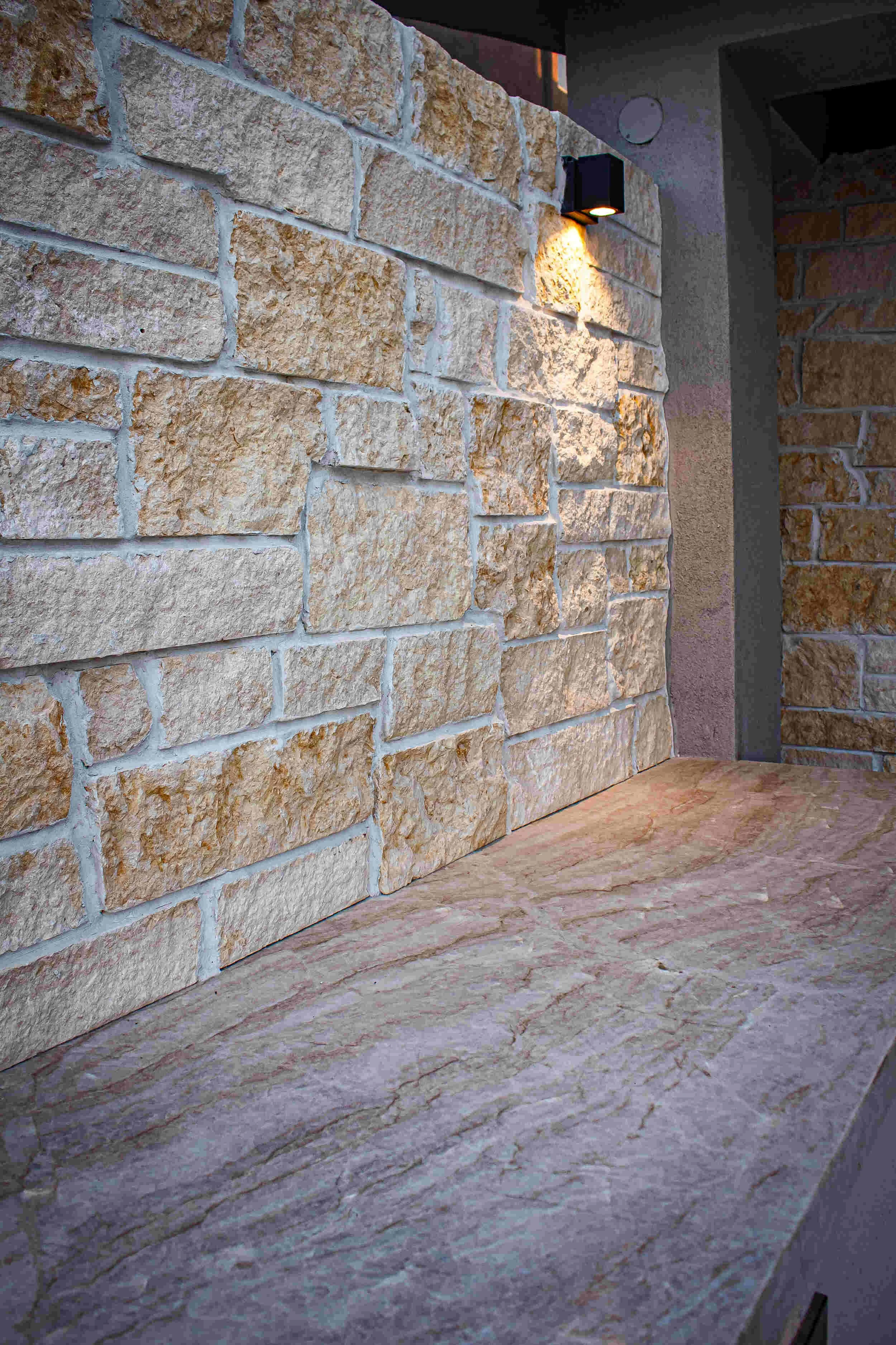 Architectural columns accented by LED outdoor lighting in Chandler, AZ