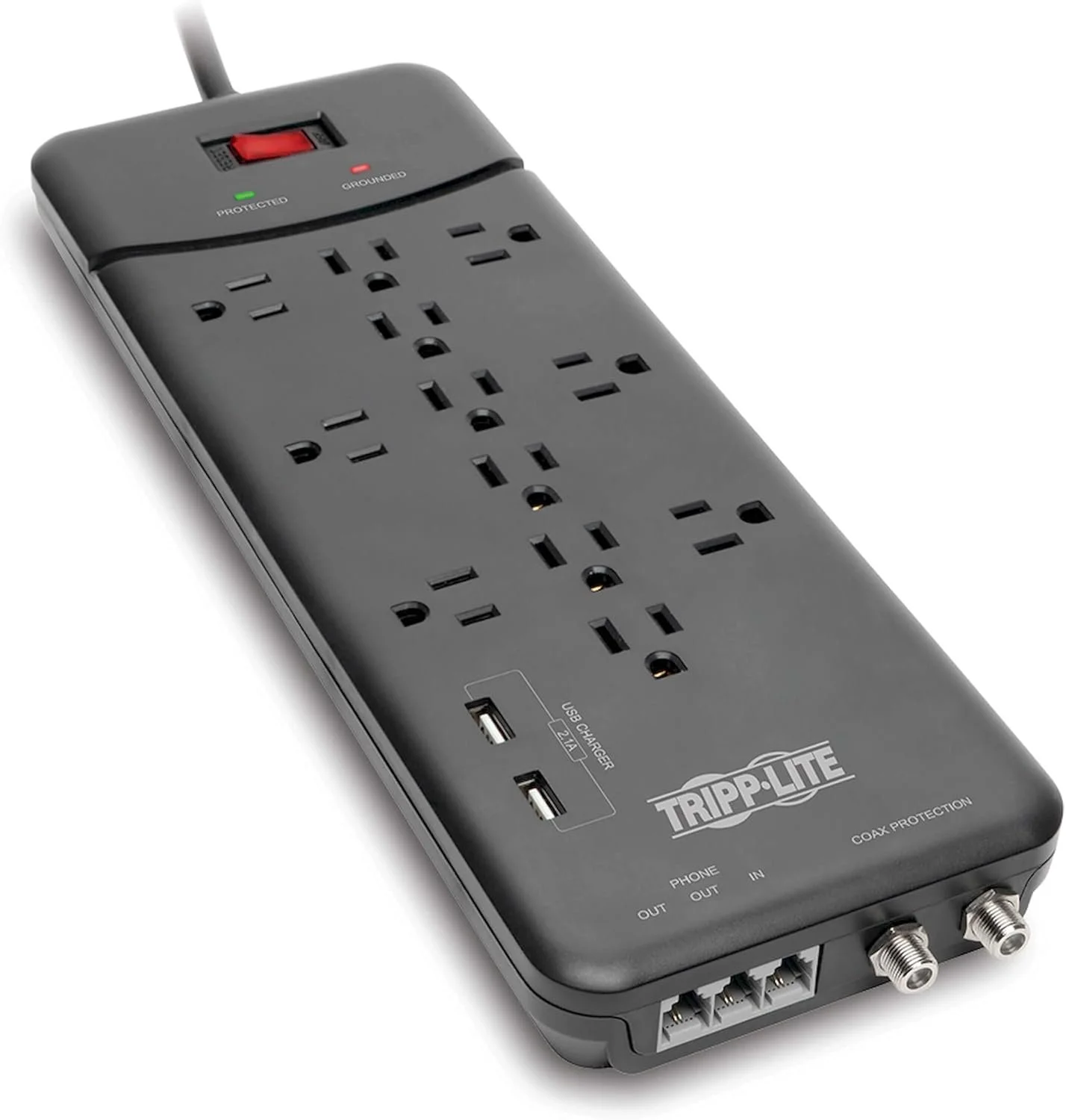 Tripp Lite TLP128TTUSBB 12-outlet surge protector