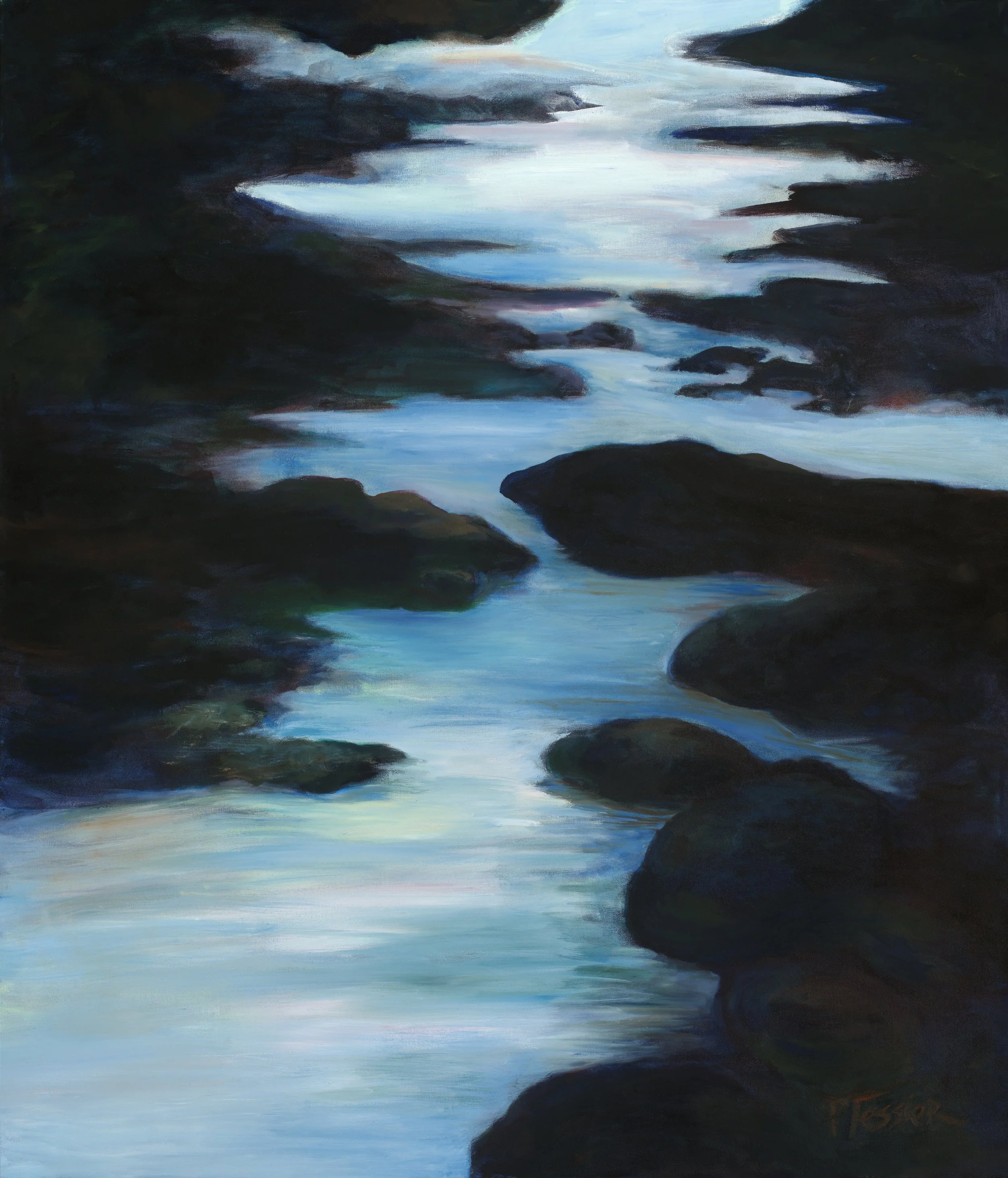 Changing Coastlines, Oil on canvas, 3 feet 2 inches x 3 feet 8 inches, available for purchase.