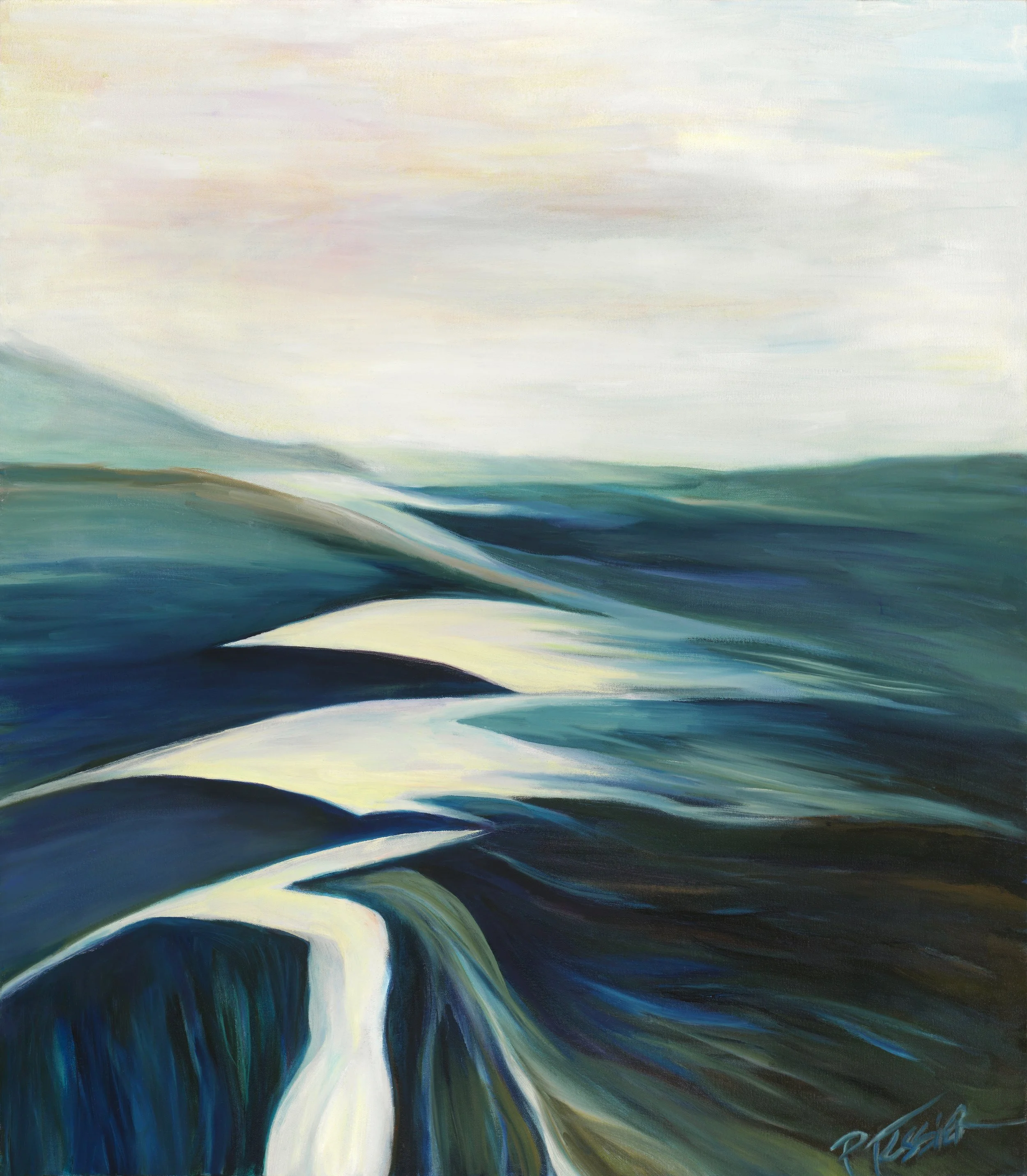 Changing Coastlines II, Oil on canvas, 35.25 x 45 inches available for purchase.