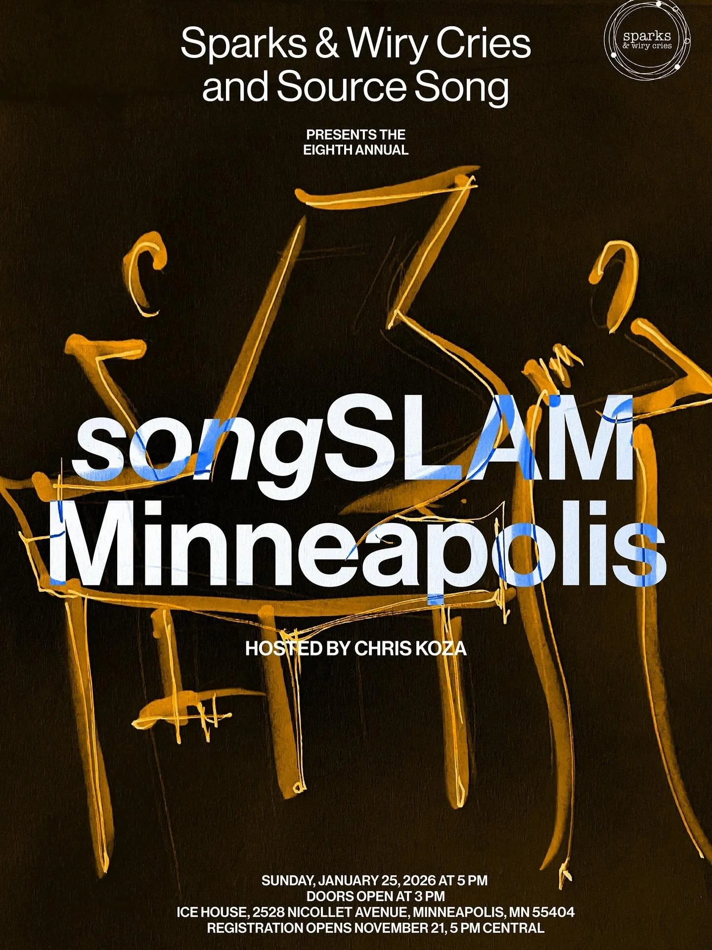 MINNEAPOLIS! Registration for the EIGHTH annual Minneapolis songSLAM is TONIGHT at 5PM CT! Check out our story for the link to the registration page!