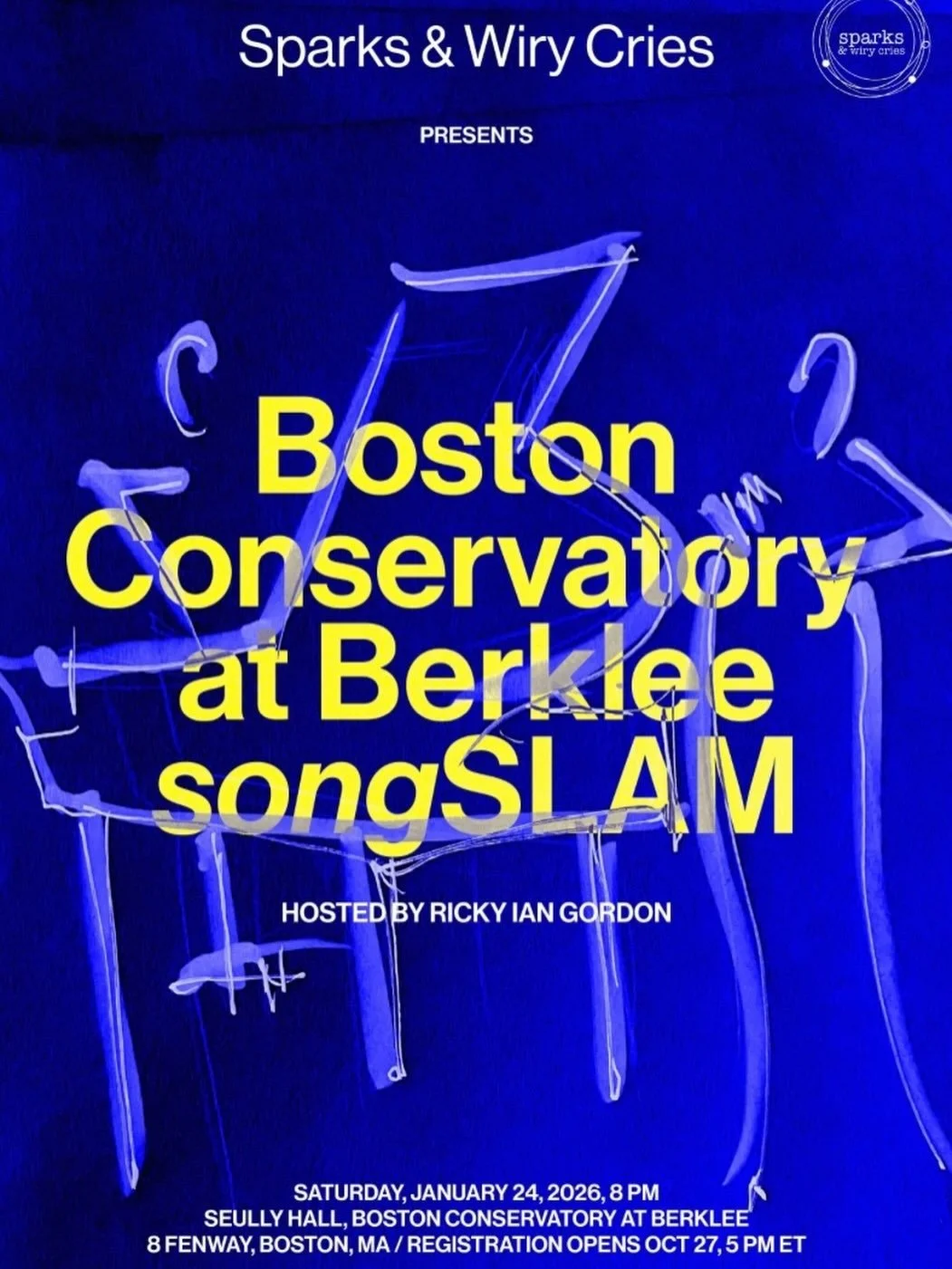 BOCO at Berklee - TOMORROW is the first songSLAM in Boston! Hosted by @rickyiangordon , this is sure to be an awesome night full of new art songs! Join us in Seully Hall at 8pm!