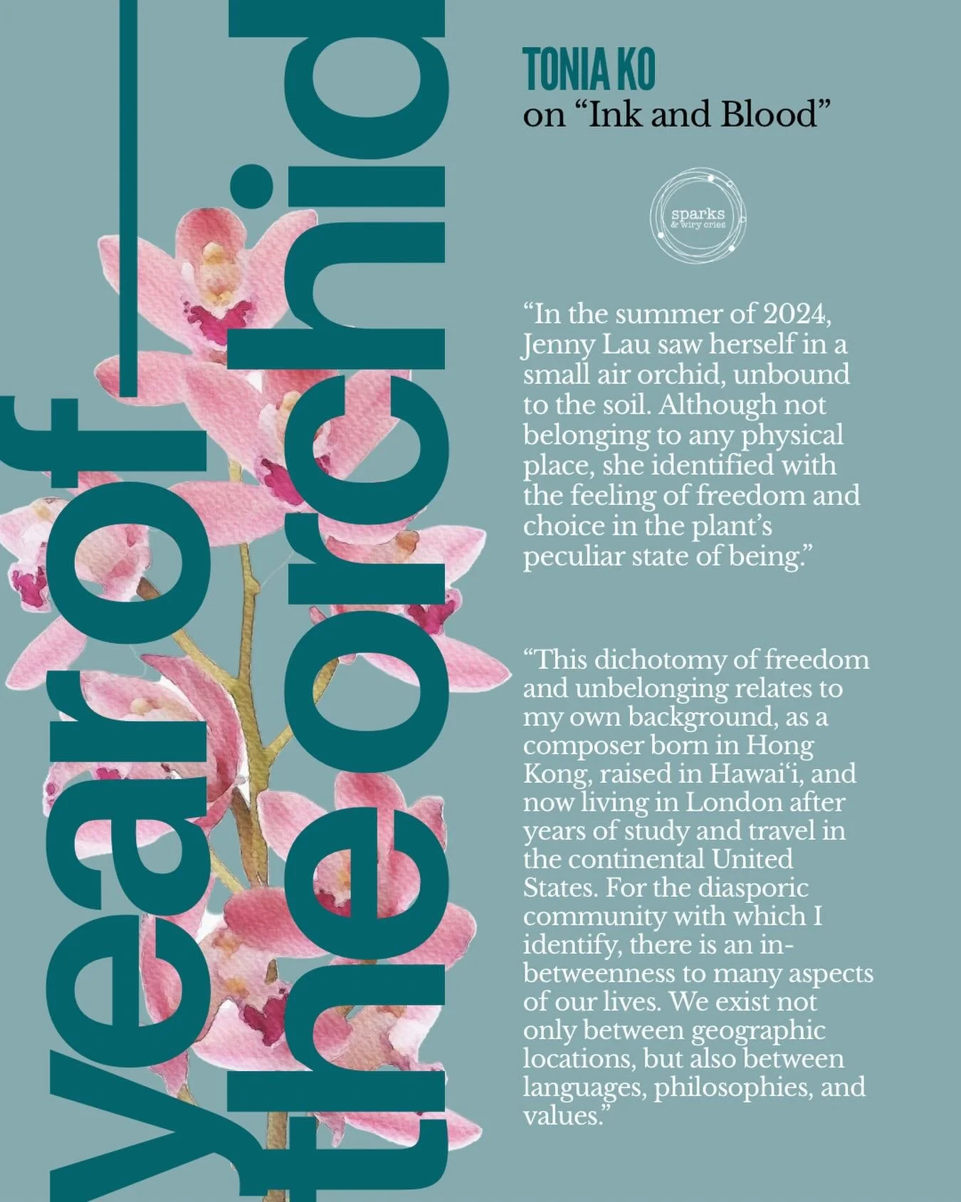 We are pleased to share our latest article in The Art Song Magazine. Tonia Ko writes about her process in composing her 2025 song cycle Year of the Orchid using found objects, sound objects, and gamut technique. Read more at the link in our stories o