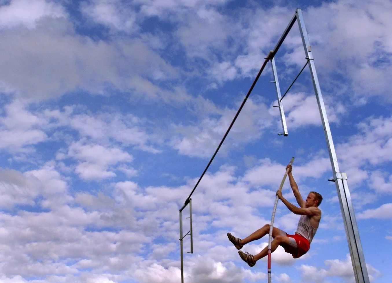 Snohomish polevaulter Blake Budden goes up to clear 13 feet 9 inches to take 4th place at the District Track & Field Championships