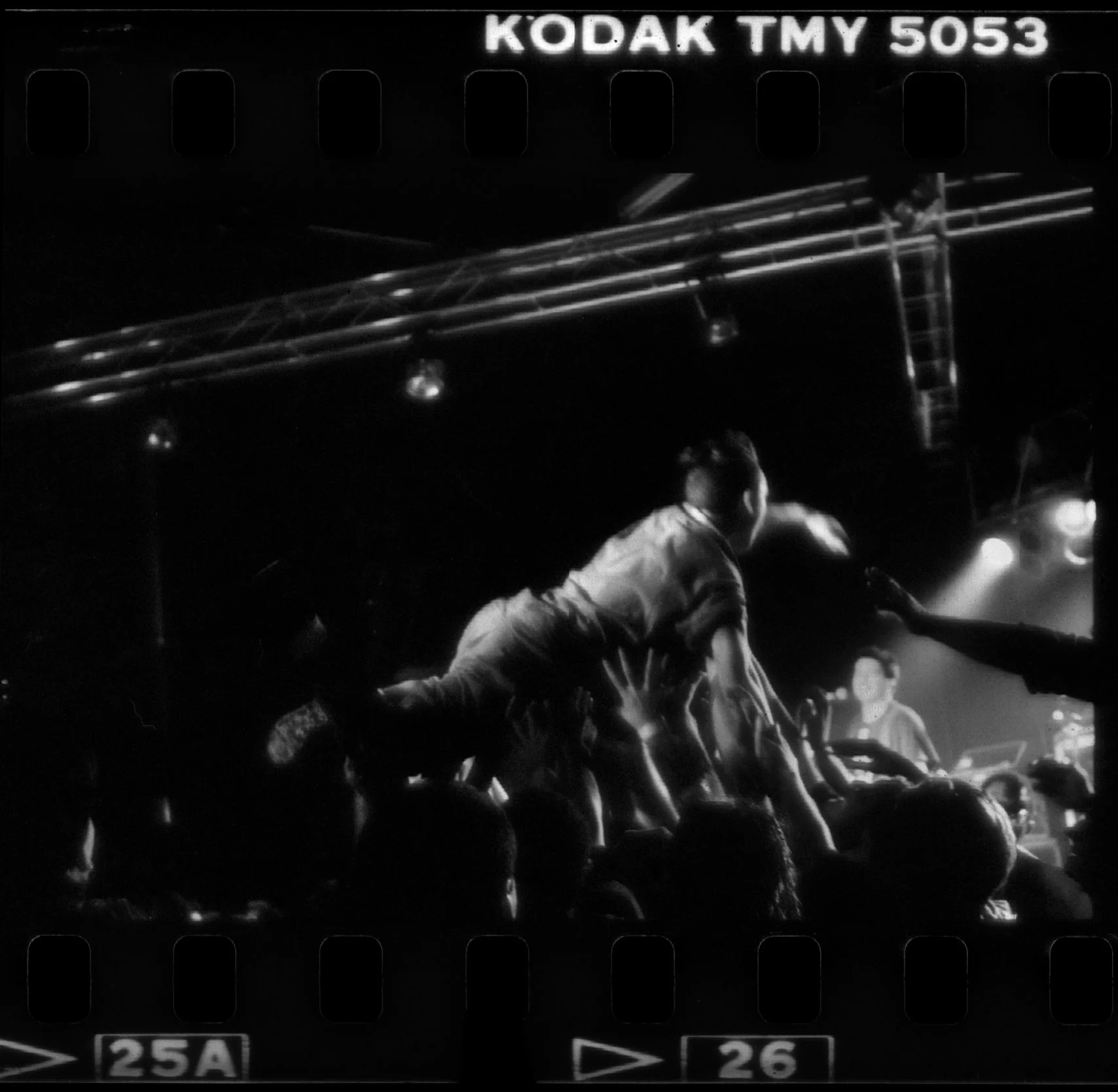 A crowd surfer during a NOFX show in 1994