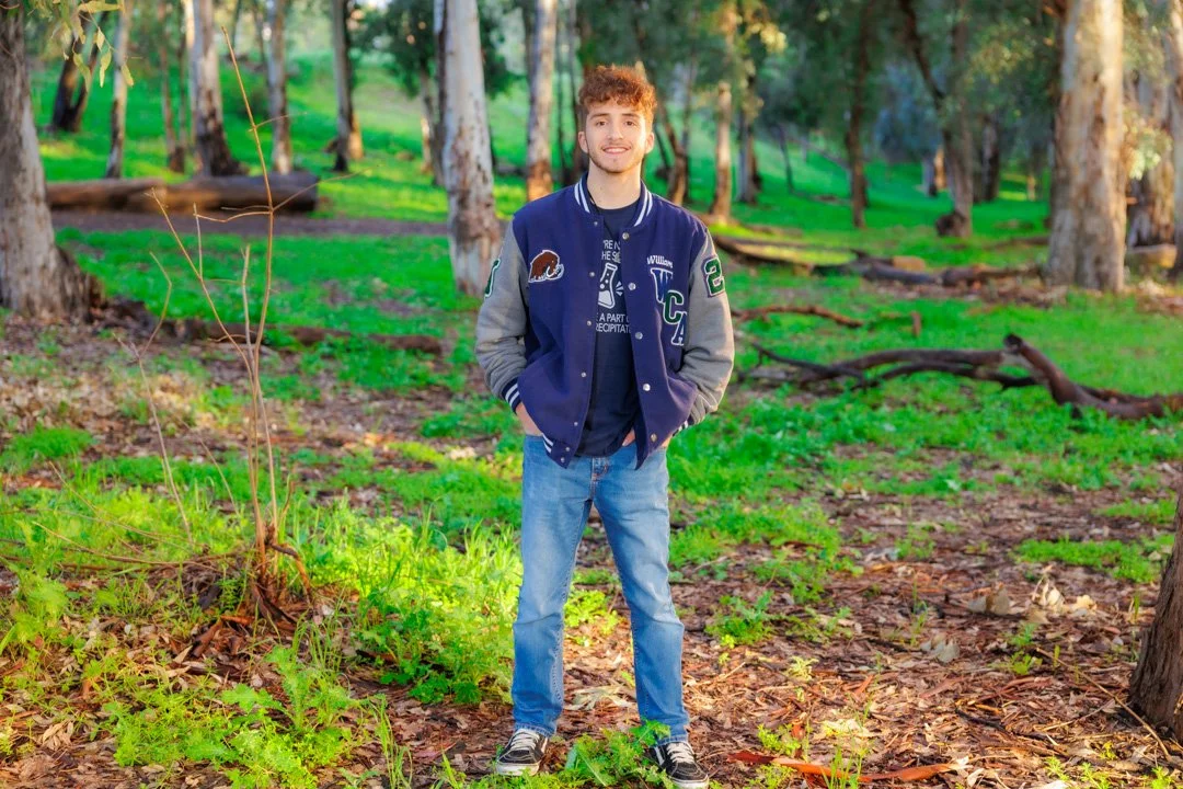 A single senior portrait, taking at Glen Arbor Park in Murrieta